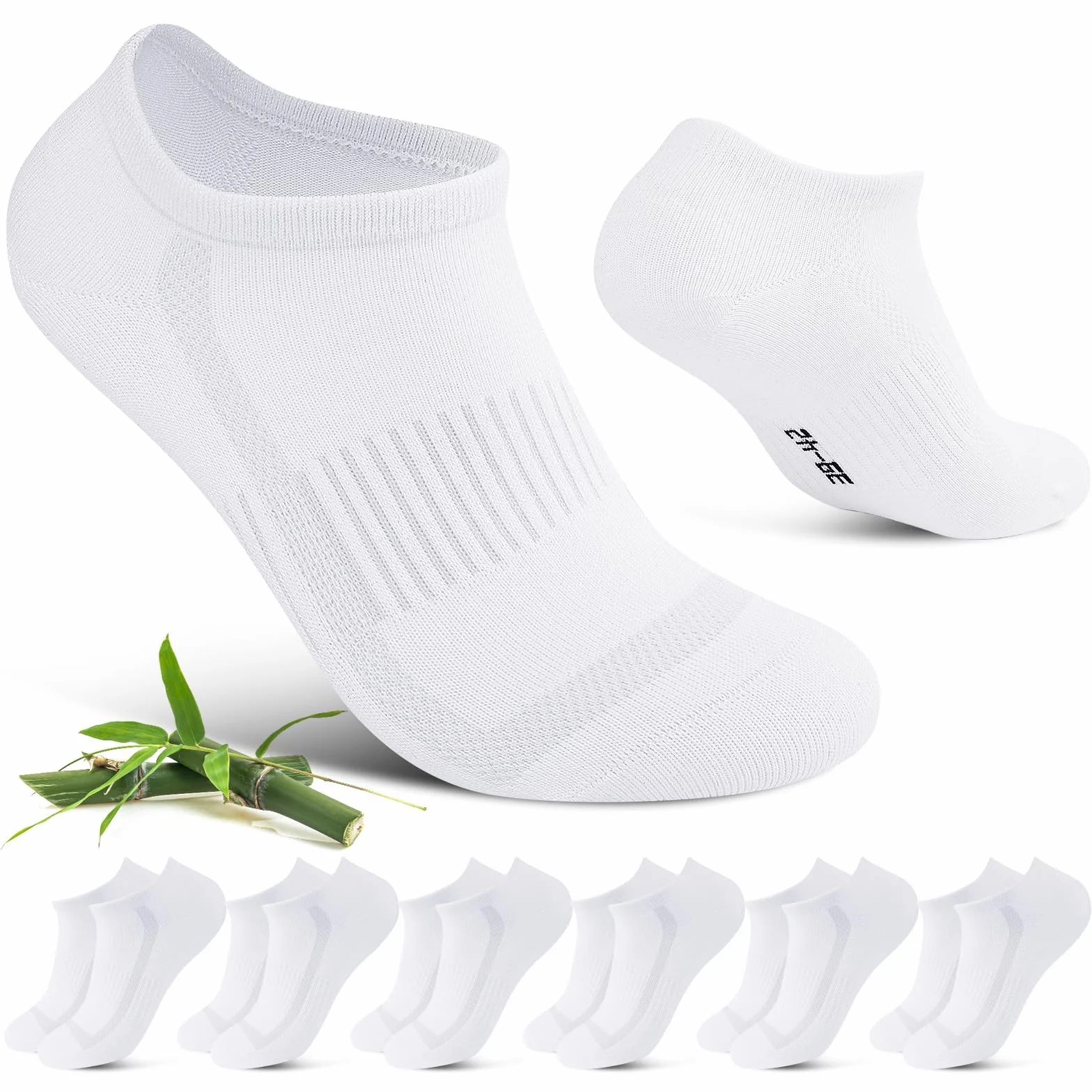 Calcetines deportivos de bambú transpirables para correr, 6 pares
