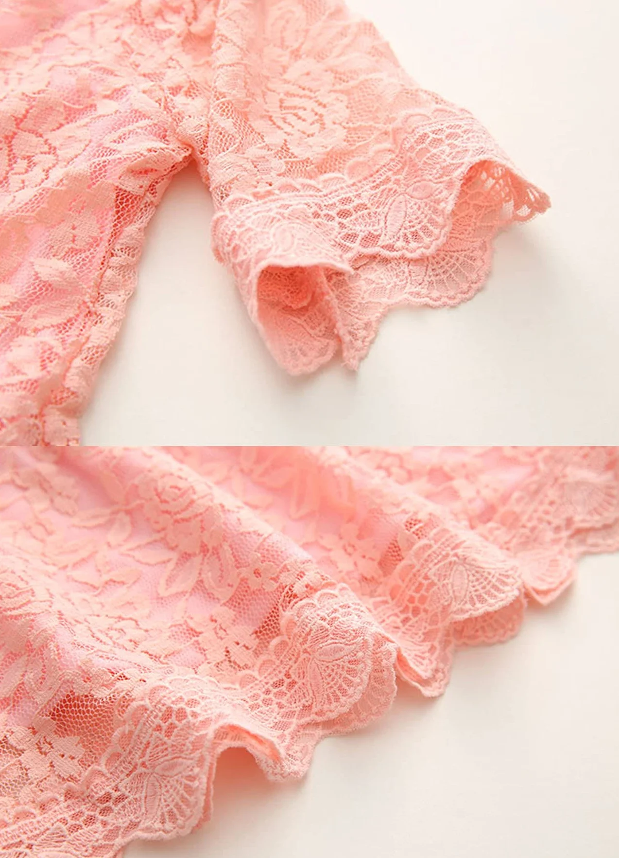 Vestidos de Bautizo Bordado Flor para Niñas 1-14 años Encaje Boda Fiesta
