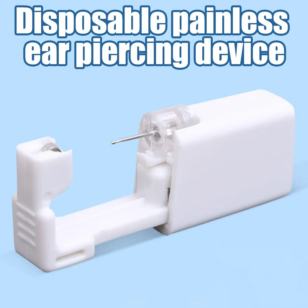 Pistolas Desechables para Piercing de Oreja Blanco Kit de Perforación sin Dolor Portátil