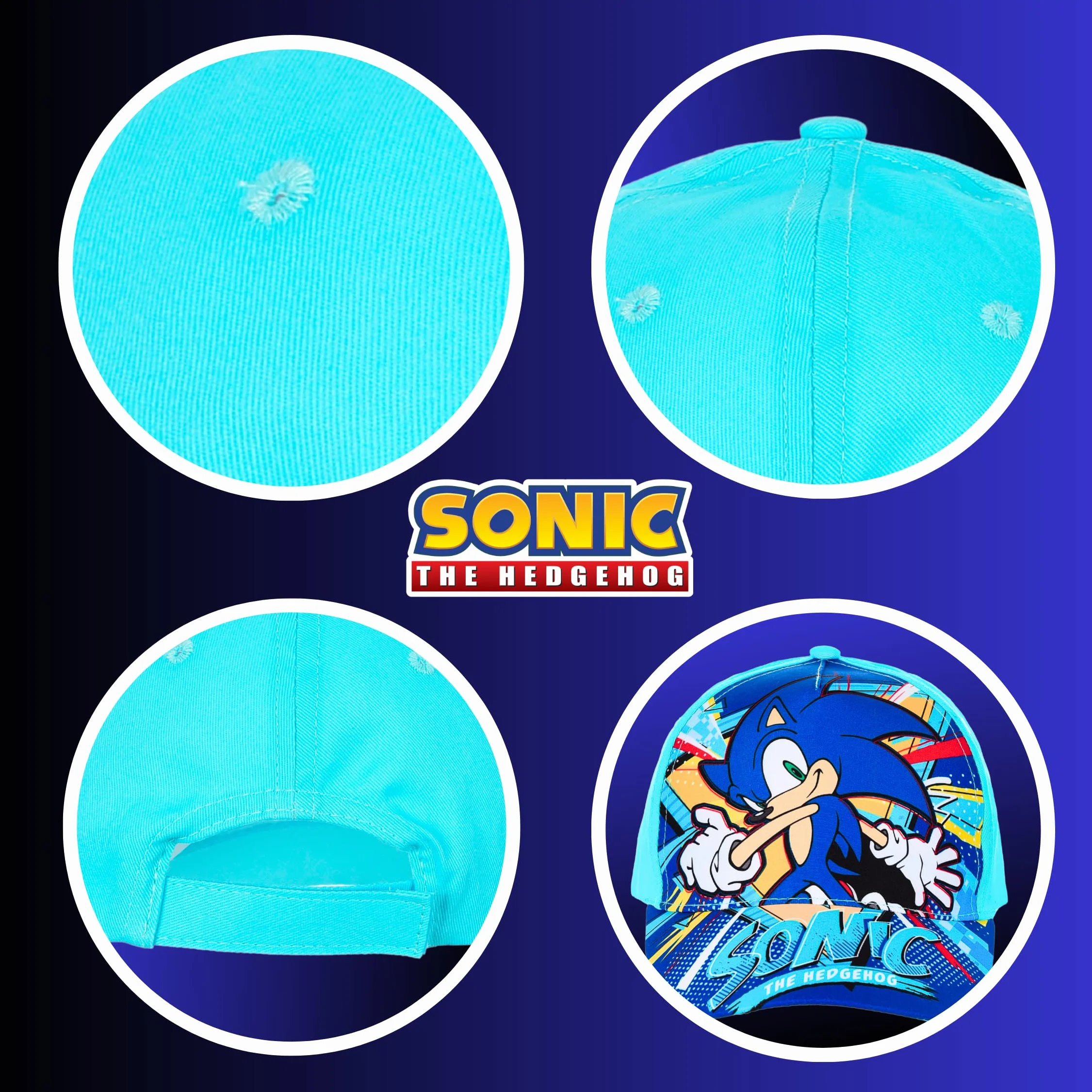 Sonic The Hedgehog Gorra y Gafas de Sol para Niños Protección UV Verano