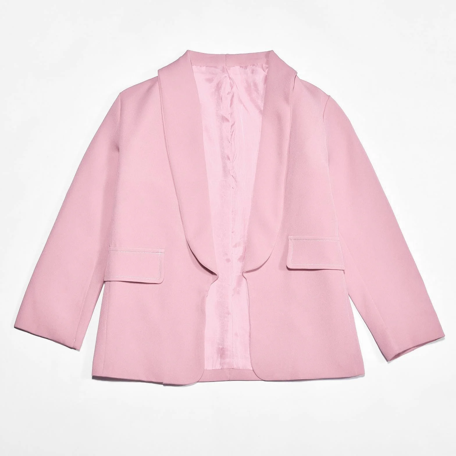 Niña chaqueta formal manga larga cuello chal frente abierto bolsillo interior para niños festivo