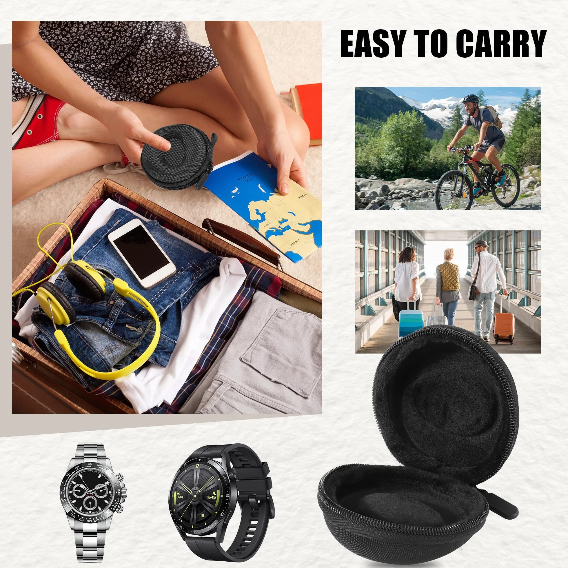 Estuche de Viaje Organizador Portátil con Cremallera para Coleccionistas