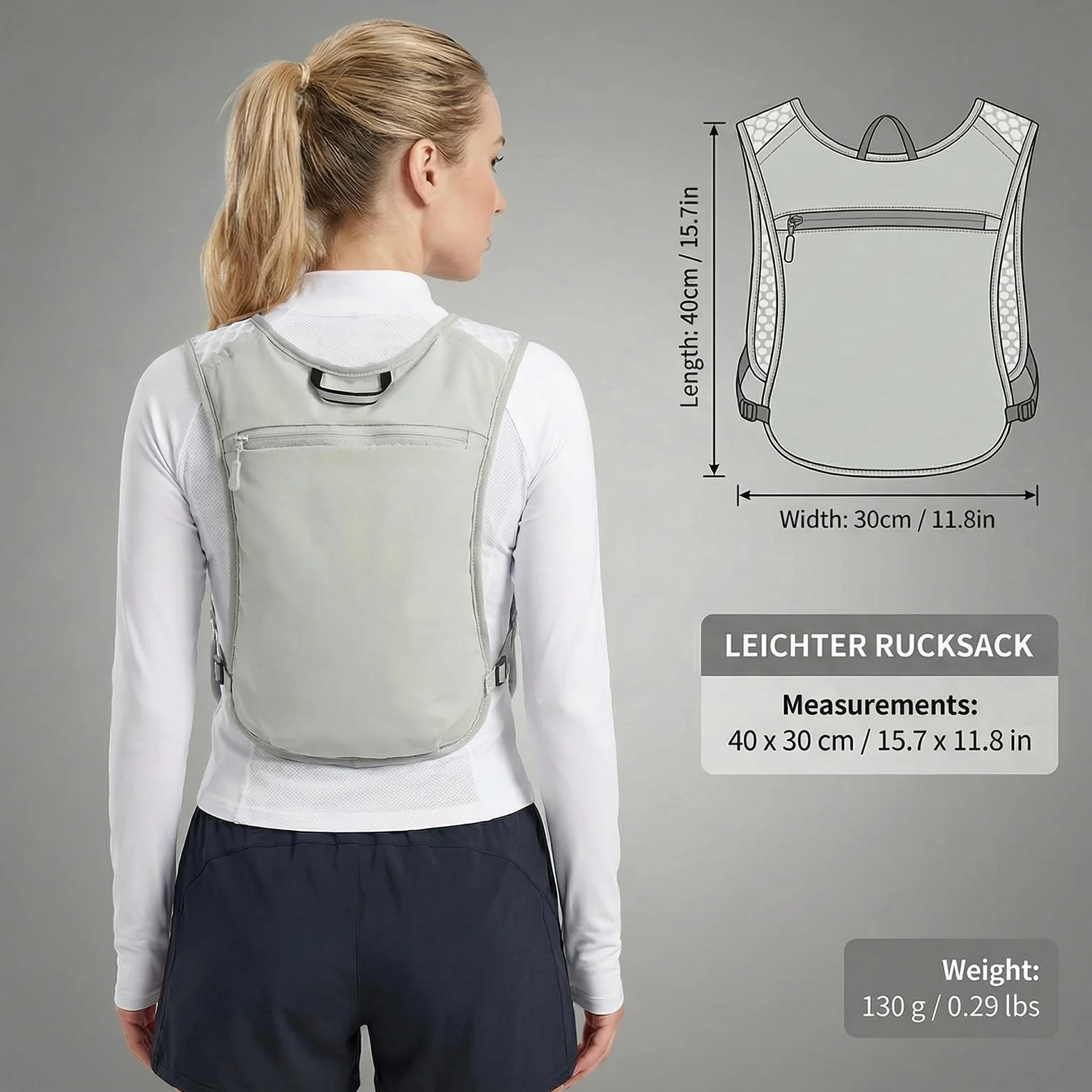 Chaleco de Hidratación para Running Mochila Trail Ultraligera con Bolsillo para Móvil y Correas Reflectantes