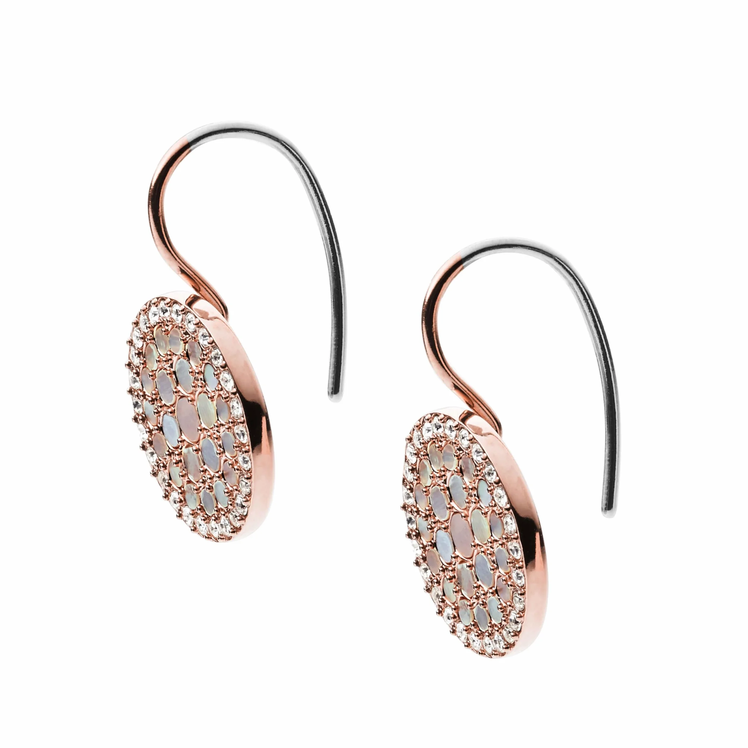 Fossil Pendientes de mujer acero inoxidable cierre gancho