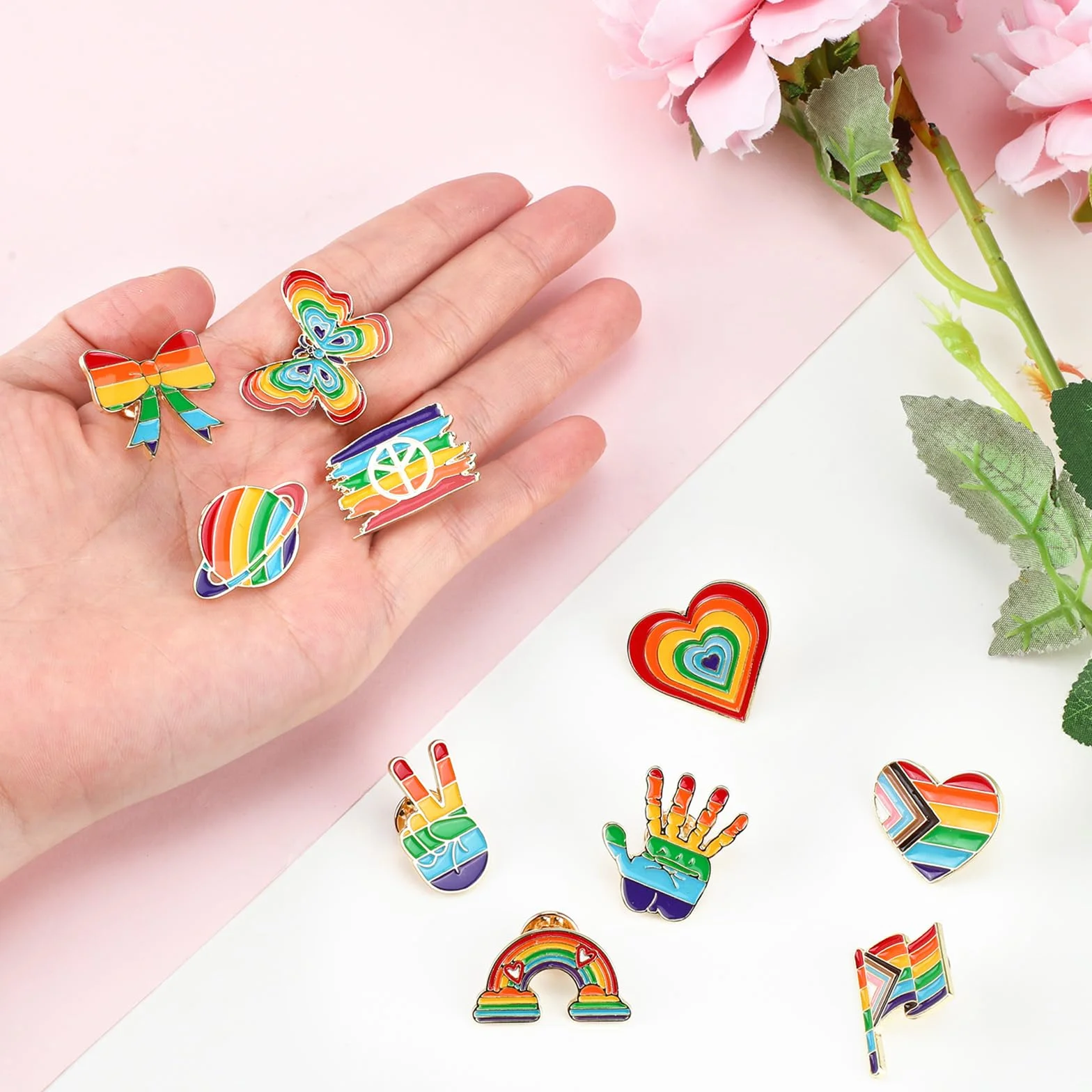 Alfiler Arcoíris LGBT Gay Rainbow Pin Broche Orgullo LGBTQ Pride Botón Accesorios