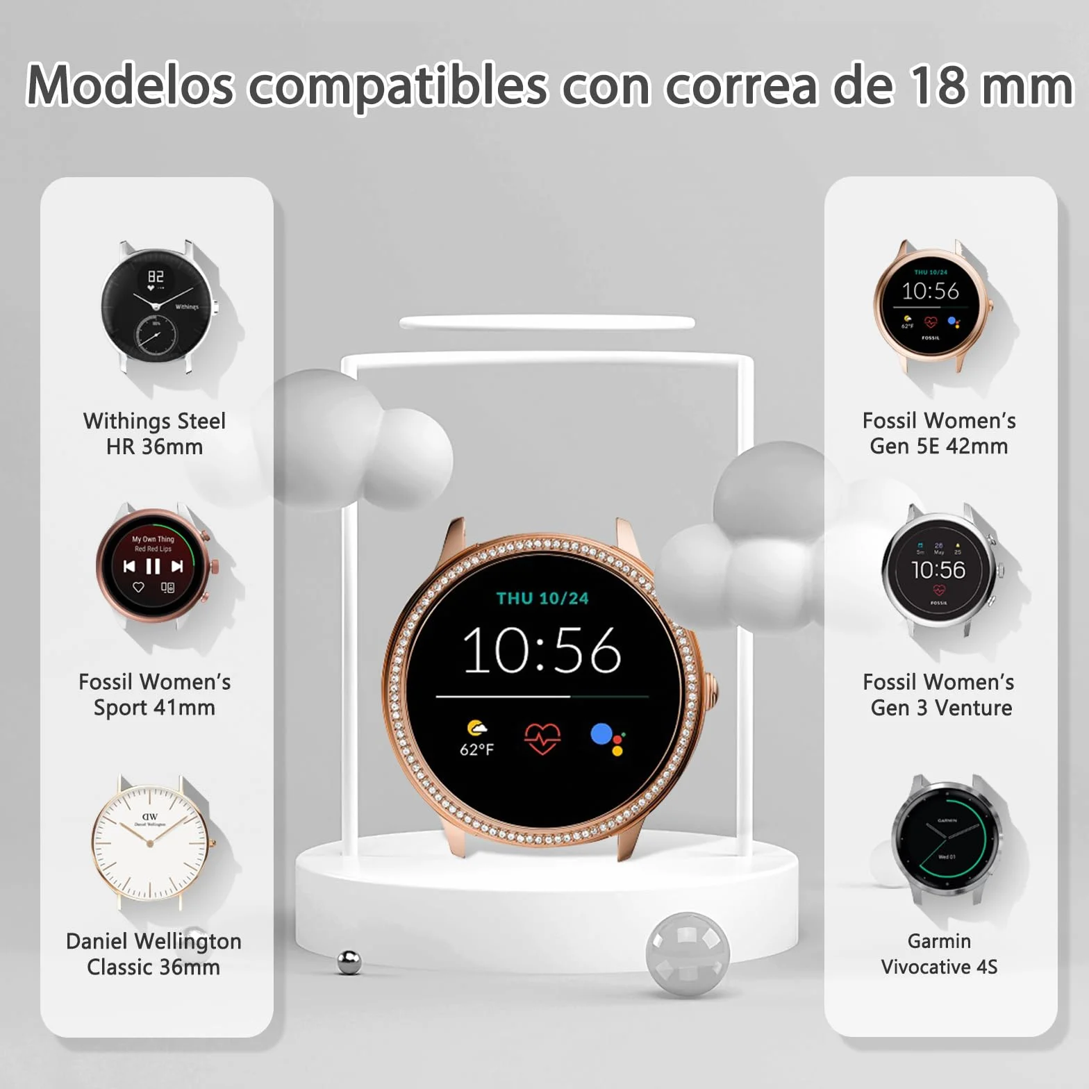 Correas de Reloj Compatibles 18mm 19mm 20mm 22mm 24mm, Pulsera de Repuesto de Liberación Rápida, Nailon Elástico Solo Loop