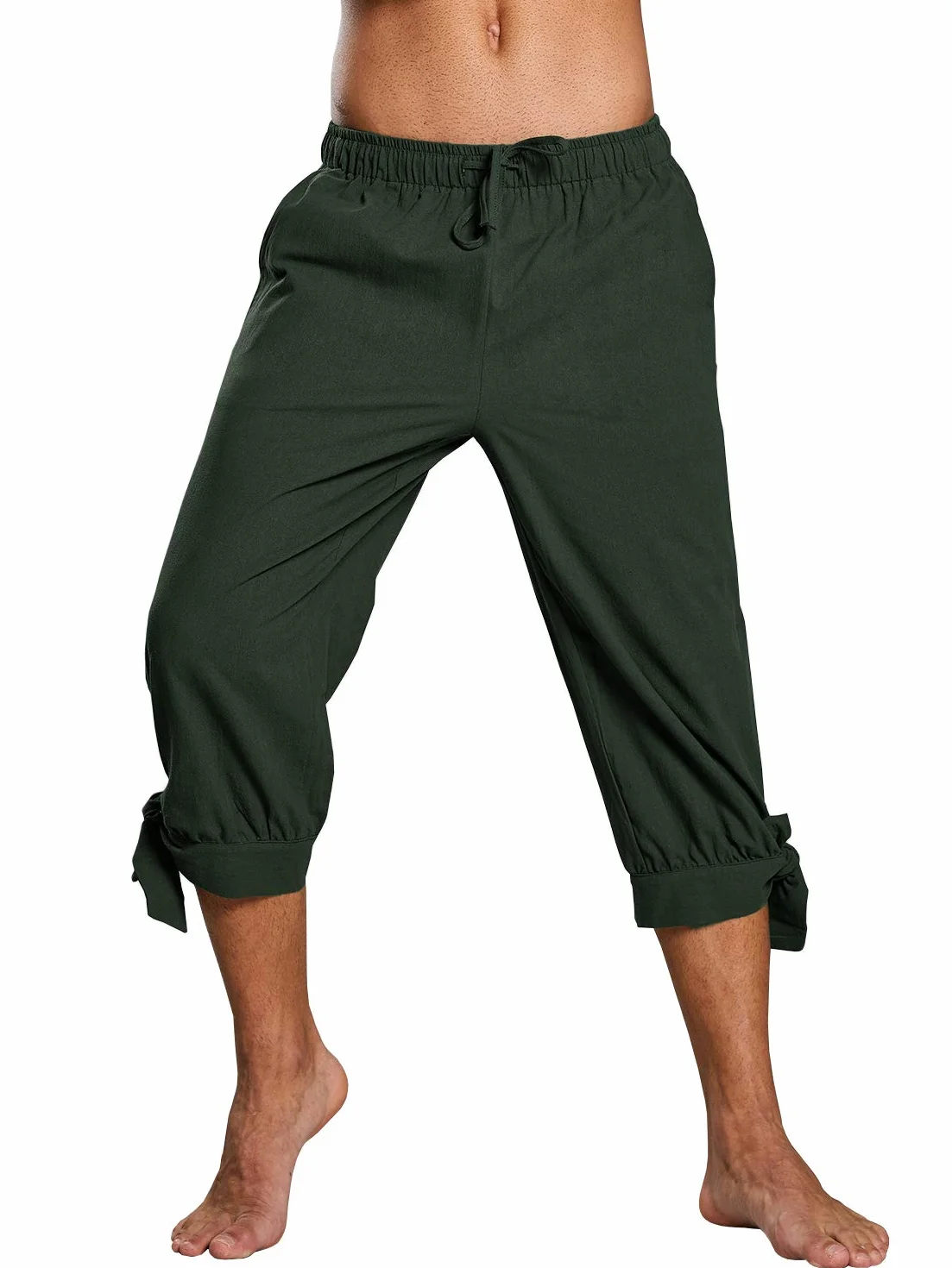 Runcati Pantalones cortos para hombre con cordones vikingos pirata medieval playa