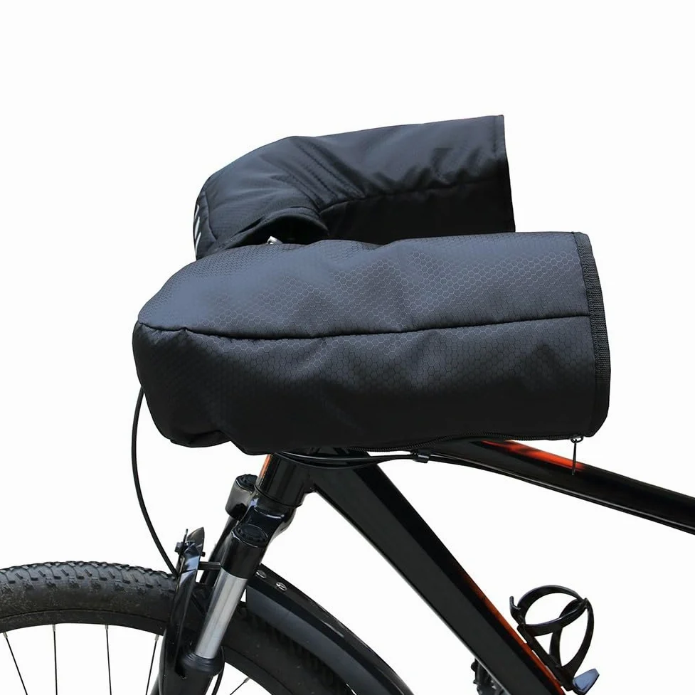 ReachMall - Guantes de ciclismo para manillar de bicicleta, impermeables para clima frío, para bicicleta de montaña, con almohadillas reflectantes, color negro
