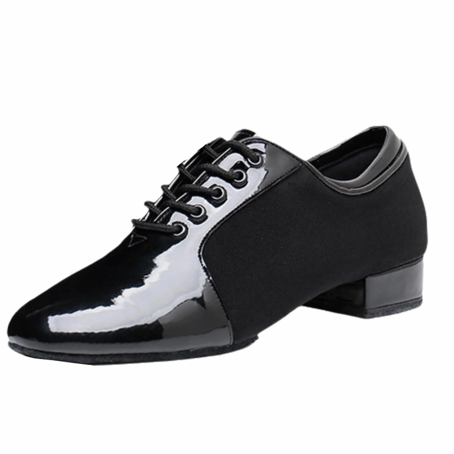 Zapatos de Baile Latino Hombre Cuero Lace Up Estándar Negro Jazz Moderno