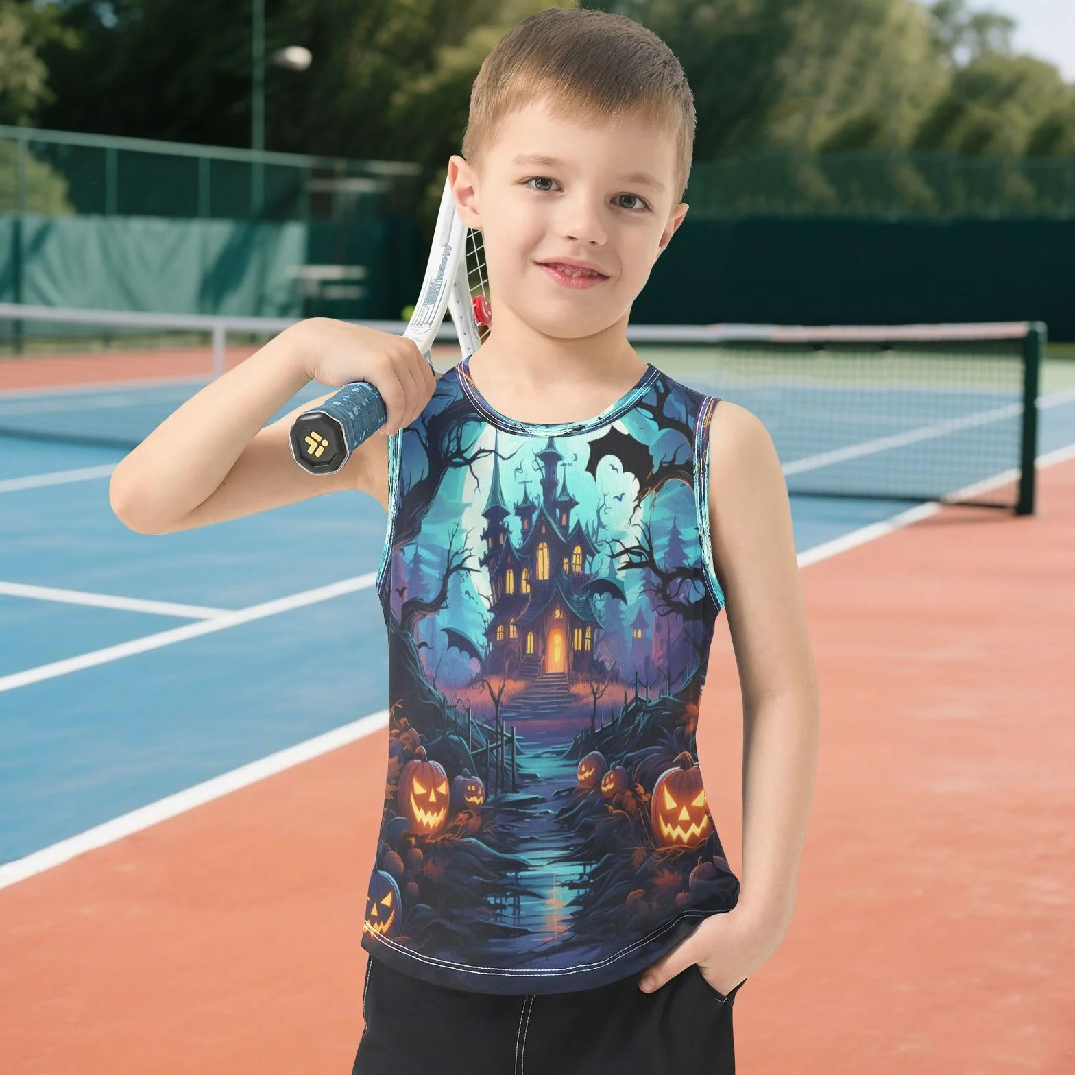Bosque Oscuro Halloween Camisetas Sin Mangas Tank Top para Niños Jóvenes