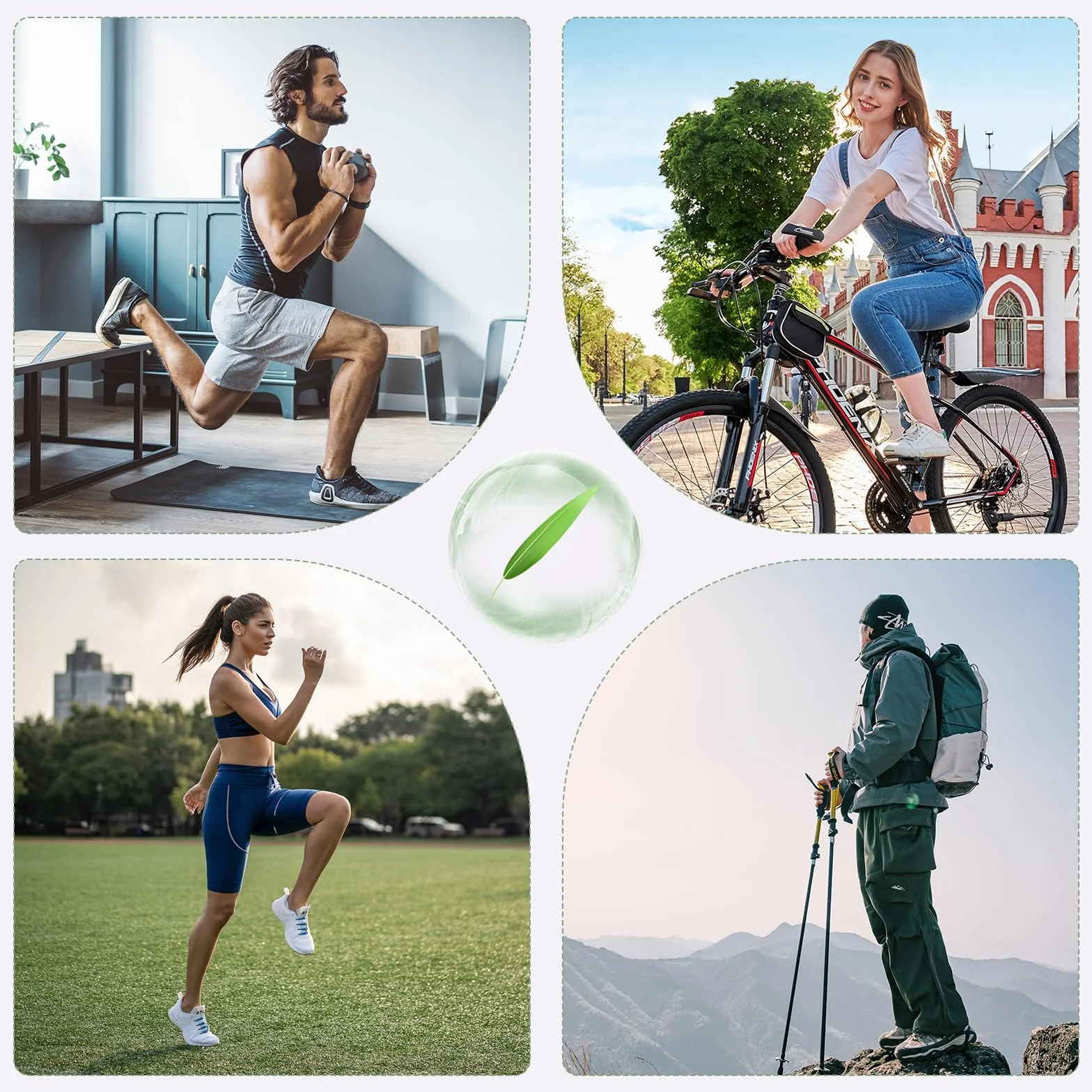 Calcetines deportivos de bambú transpirables para correr, 6 pares
