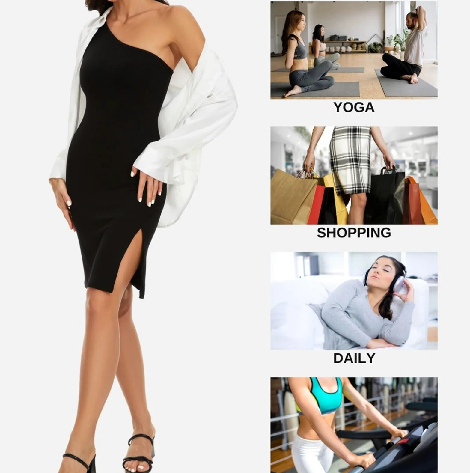 HLTYGWX Vestido Lencero Moldeador para Mujer Debajo del Vestido Vestido Largo con Control de Barriga