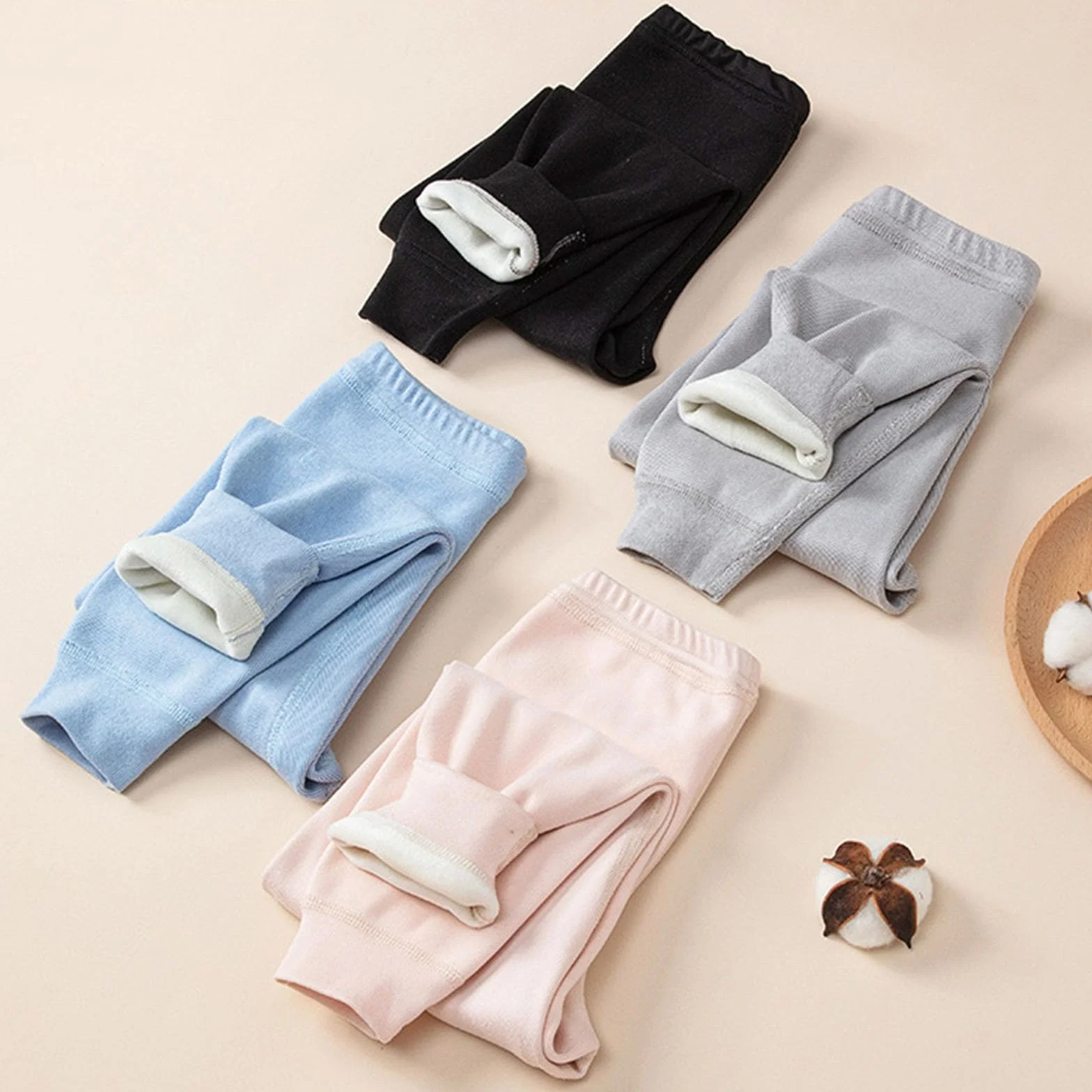 Pantalones térmicos softshell para niños, forrados, cintura elástica, invierno