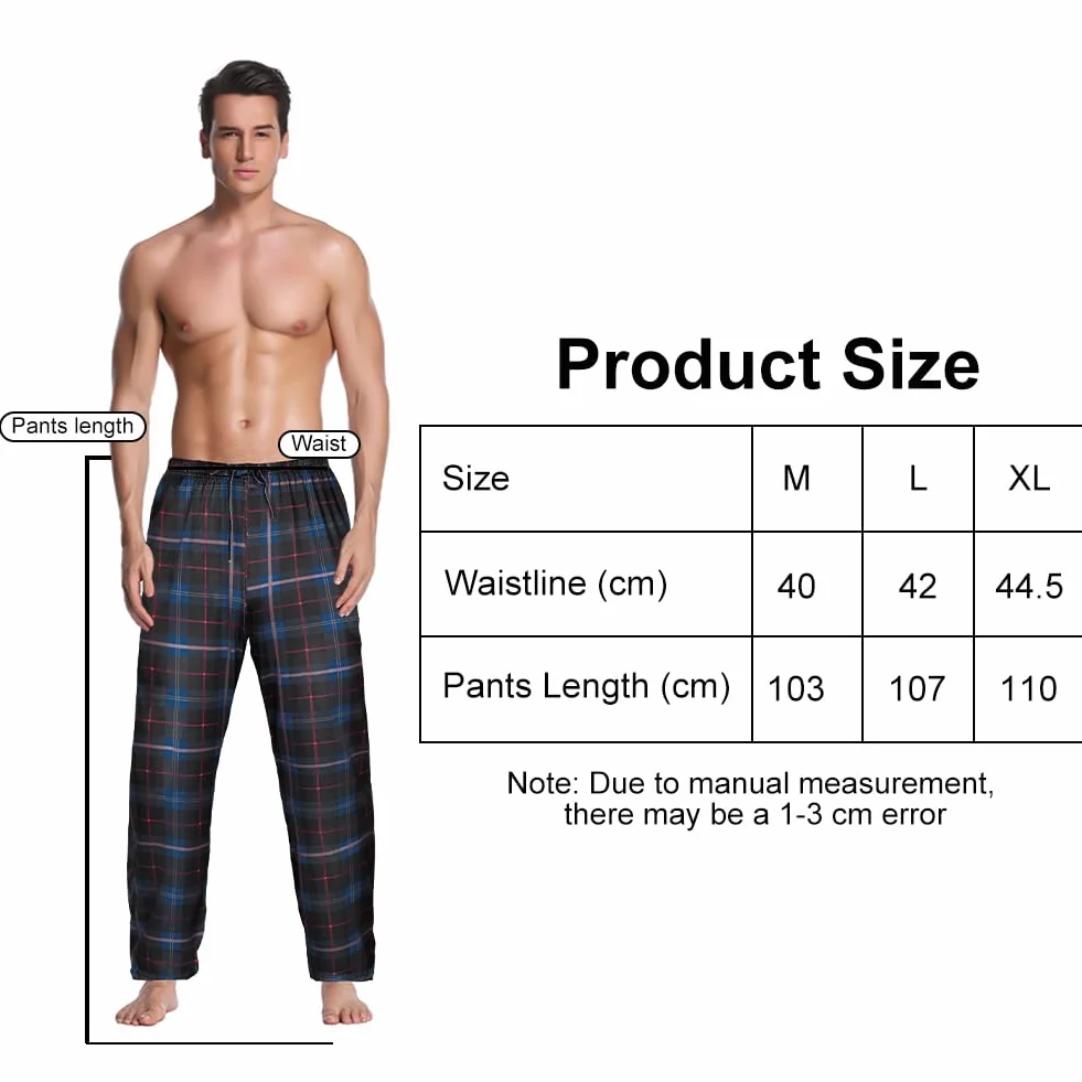 AUYAO Pijama Hombre Pantalones con Bolsillos Largos Otoño Invierno
