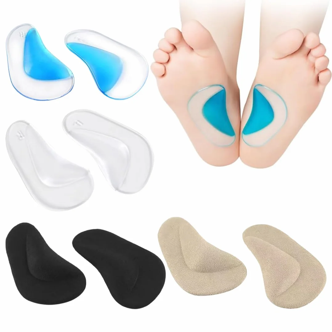 Plantillas de Soporte de Arco de Gel, Ortopédicas de Silicona, 4 Pares, 35-39