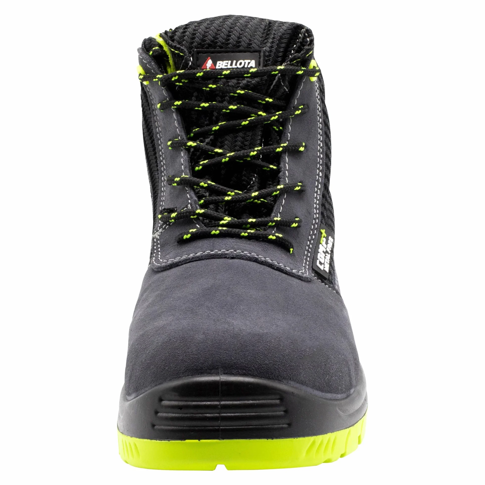 Bellota 72309S1P Bota de Seguridad Piel Serraje Transpirable Resistente Golpes Rozaduras Negro Verde