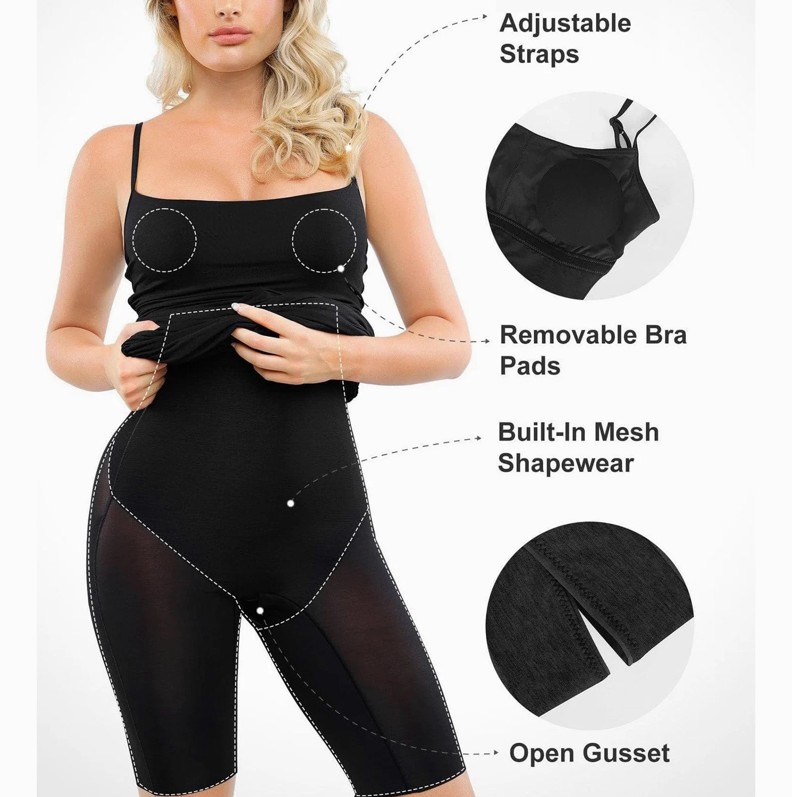 HLTYGWX Mujer Sin Tirantes Control de Barriga Fajas Slip Debajo de los Vestidos Slip Completo