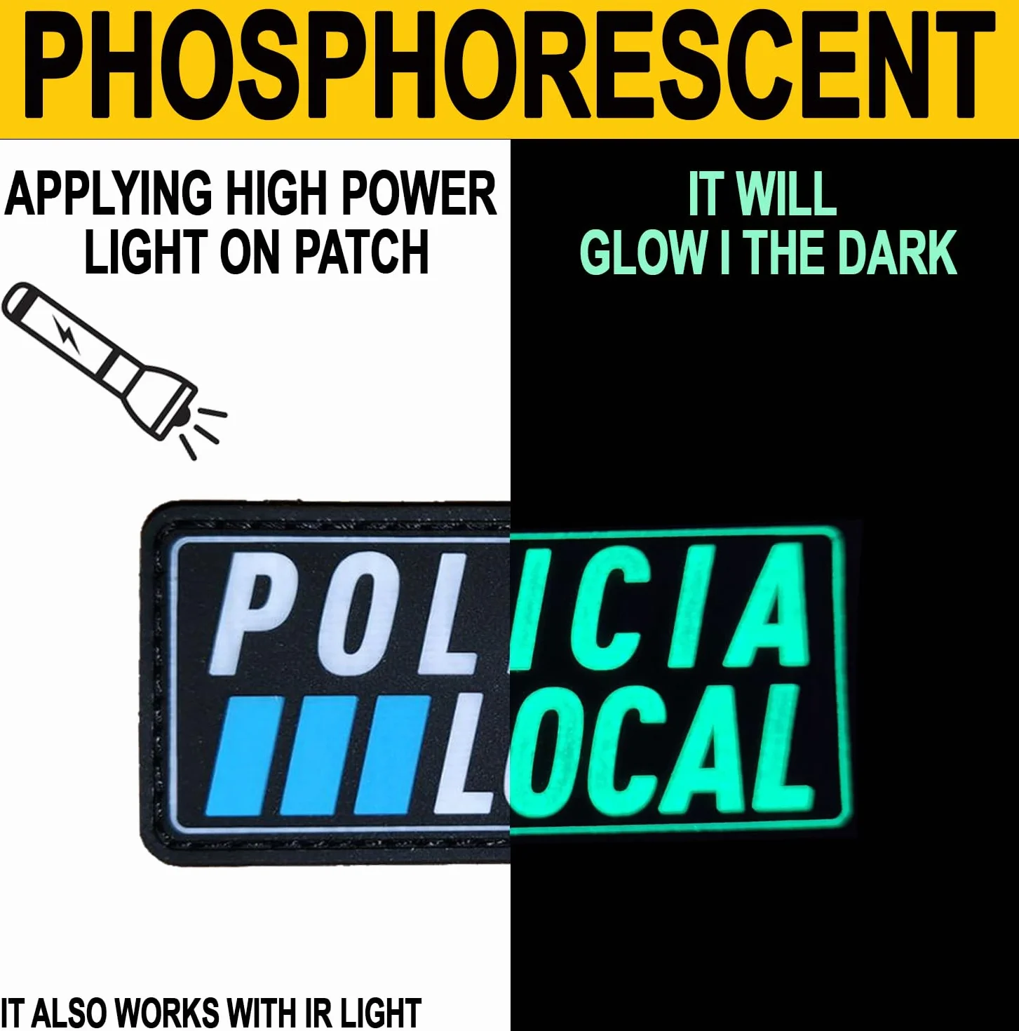 Parche Militar Táctico Policia Local 3D PVC Hook&Loop Insignia Policial para Mochila Airsoft Supervivencia Outdoor