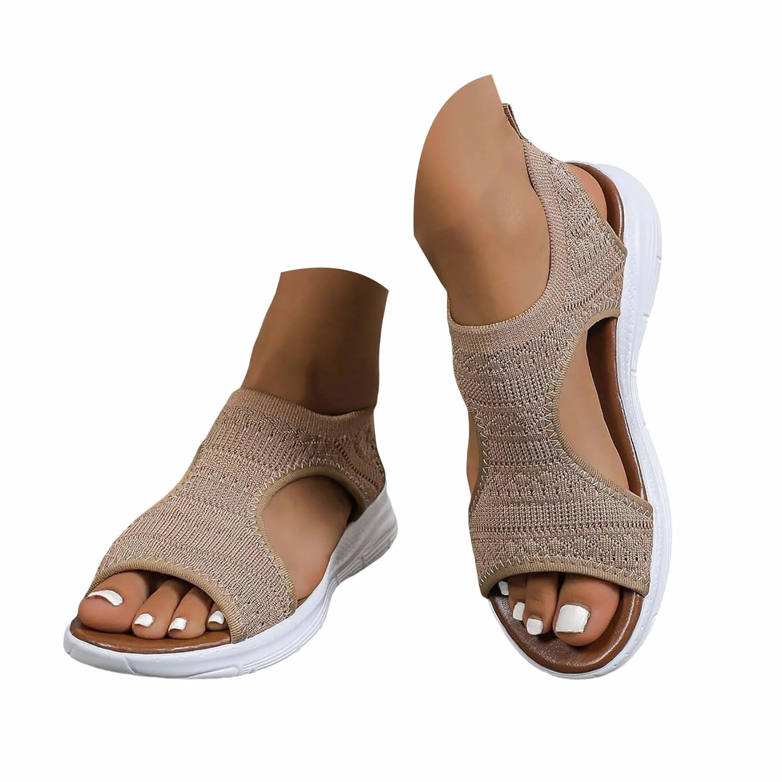 Sandalias Deportivas Ortopédicas para Mujer Moda con Punta Abierta Cuña Lavable de Verano