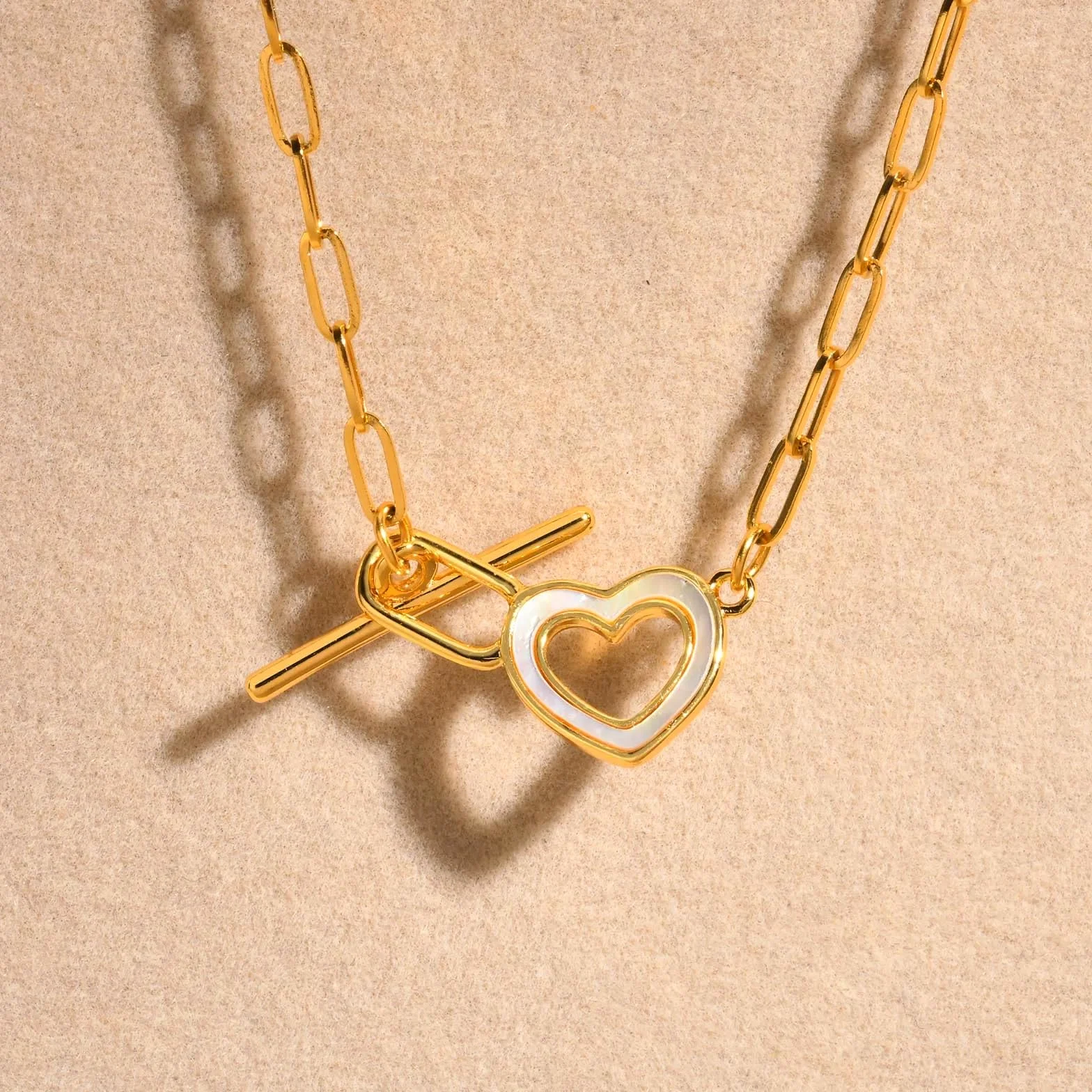 Delicados y Brillantes Collares de Palanca con circonita cúbica para Mujeres y niñas, Collar de Cadena Gruesa con Forma de corazón de Amor, Dije de Palanca clásico, Cierre de Hebilla OT para Regalos
