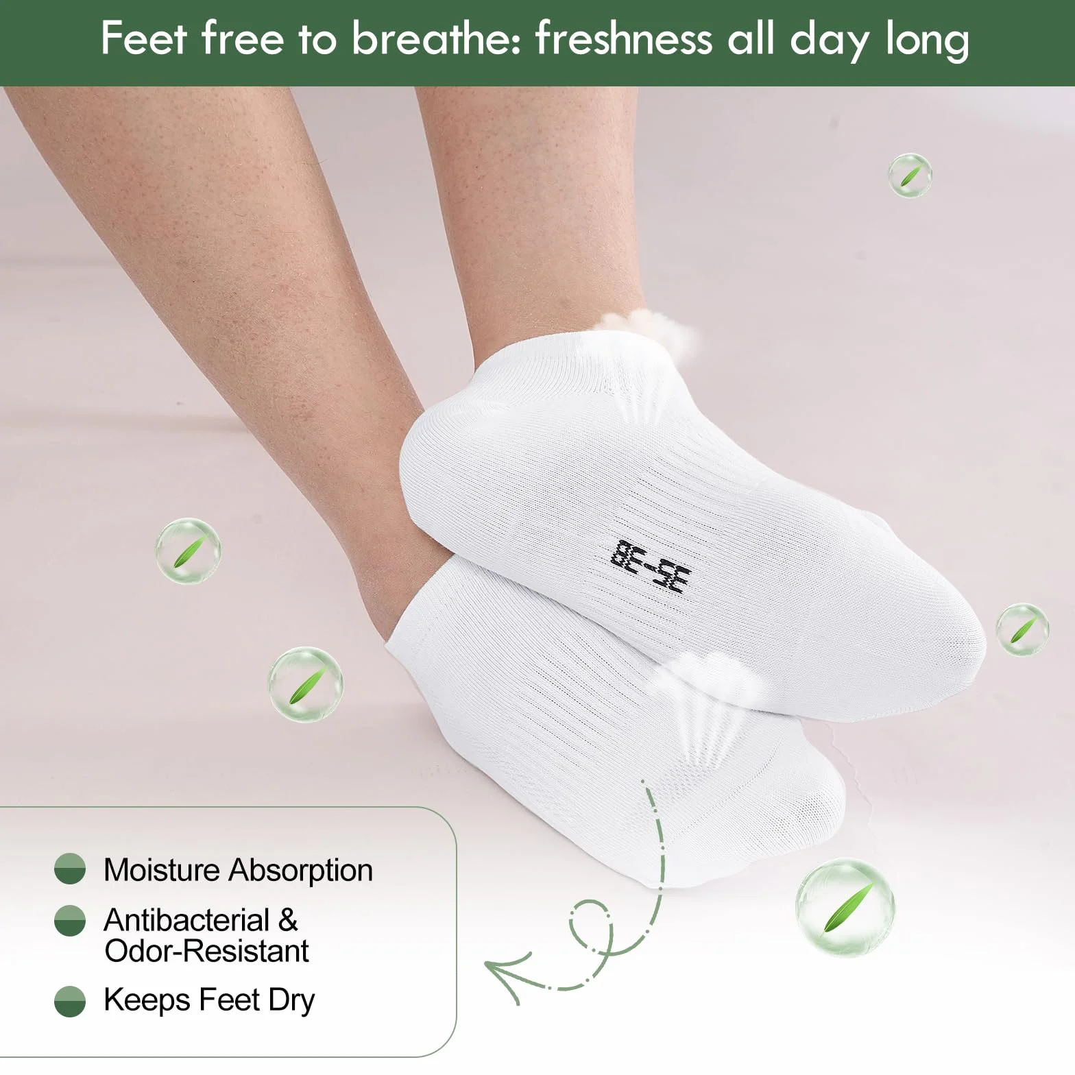 Calcetines deportivos de bambú transpirables para correr, 6 pares