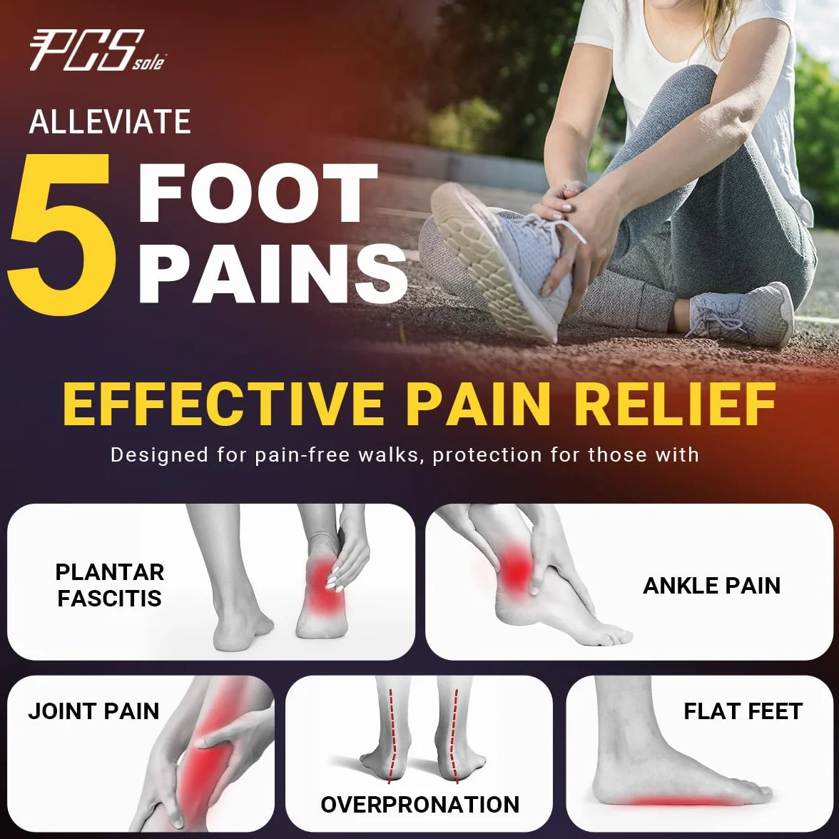 Plantillas Ortopédicas Fascitis Plantar Gel Hombre Mujer Pies Planos Espolón Calcáneo Alivio Dolor Pie