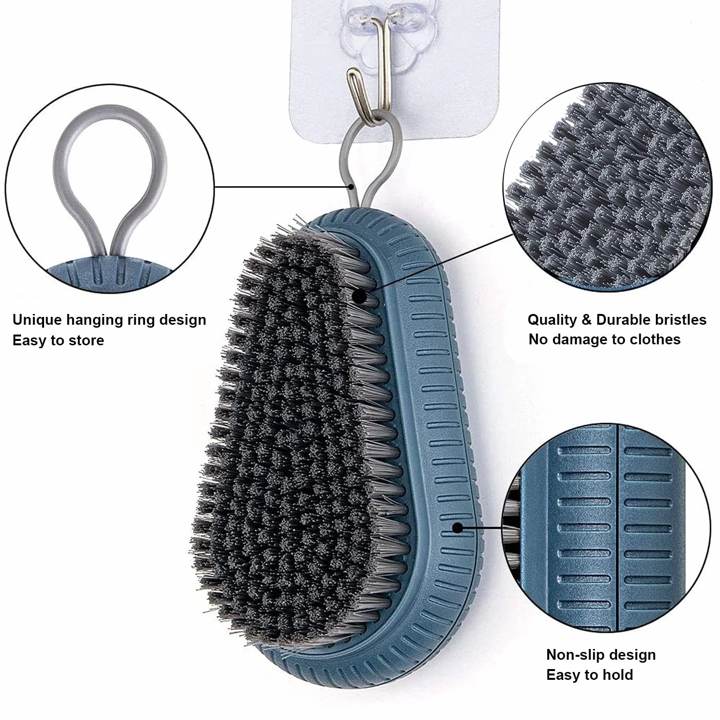 Cepillo de limpieza de cerdas suaves, cepillo para ropa, ropa interior, zapatos, cepillo de limpieza fácil de agarrar, herramienta para encimeras y bañeras