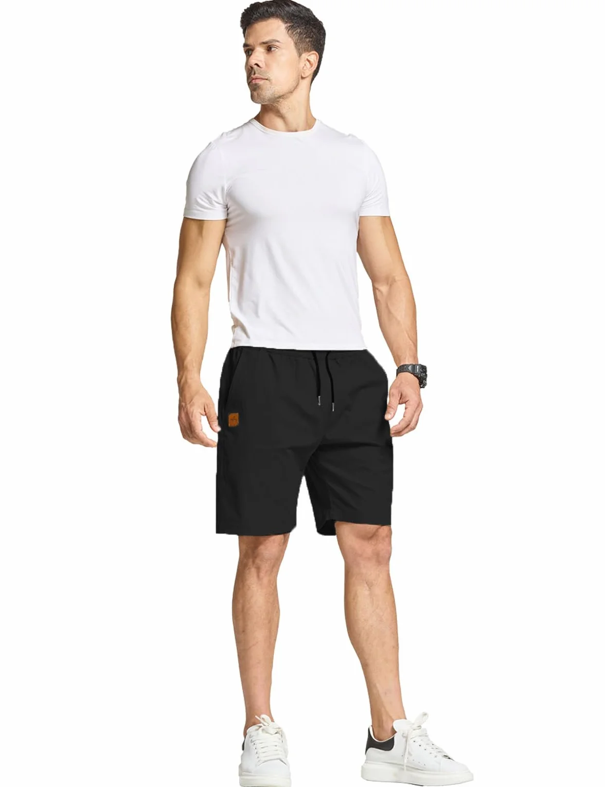 JustSun Pantalones Cortos Hombre Algodon Verano Shorts Casual Chino