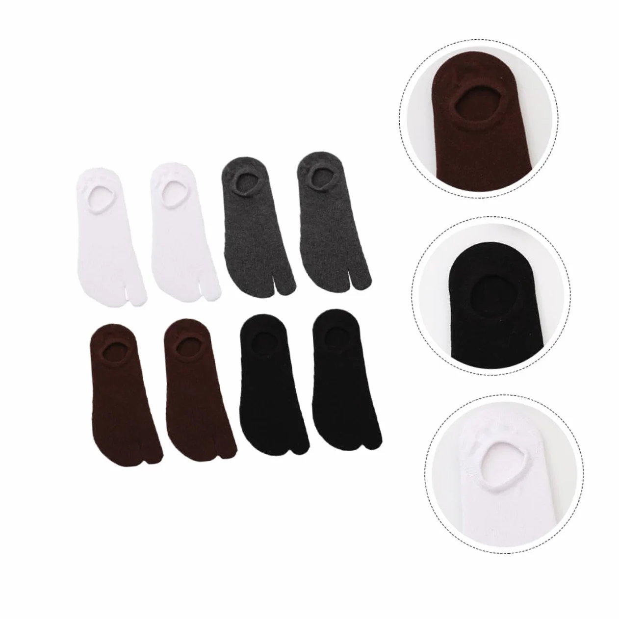 SOIMISS 4 Pares Calcetines Tabi Algodón Invisibles Hombre