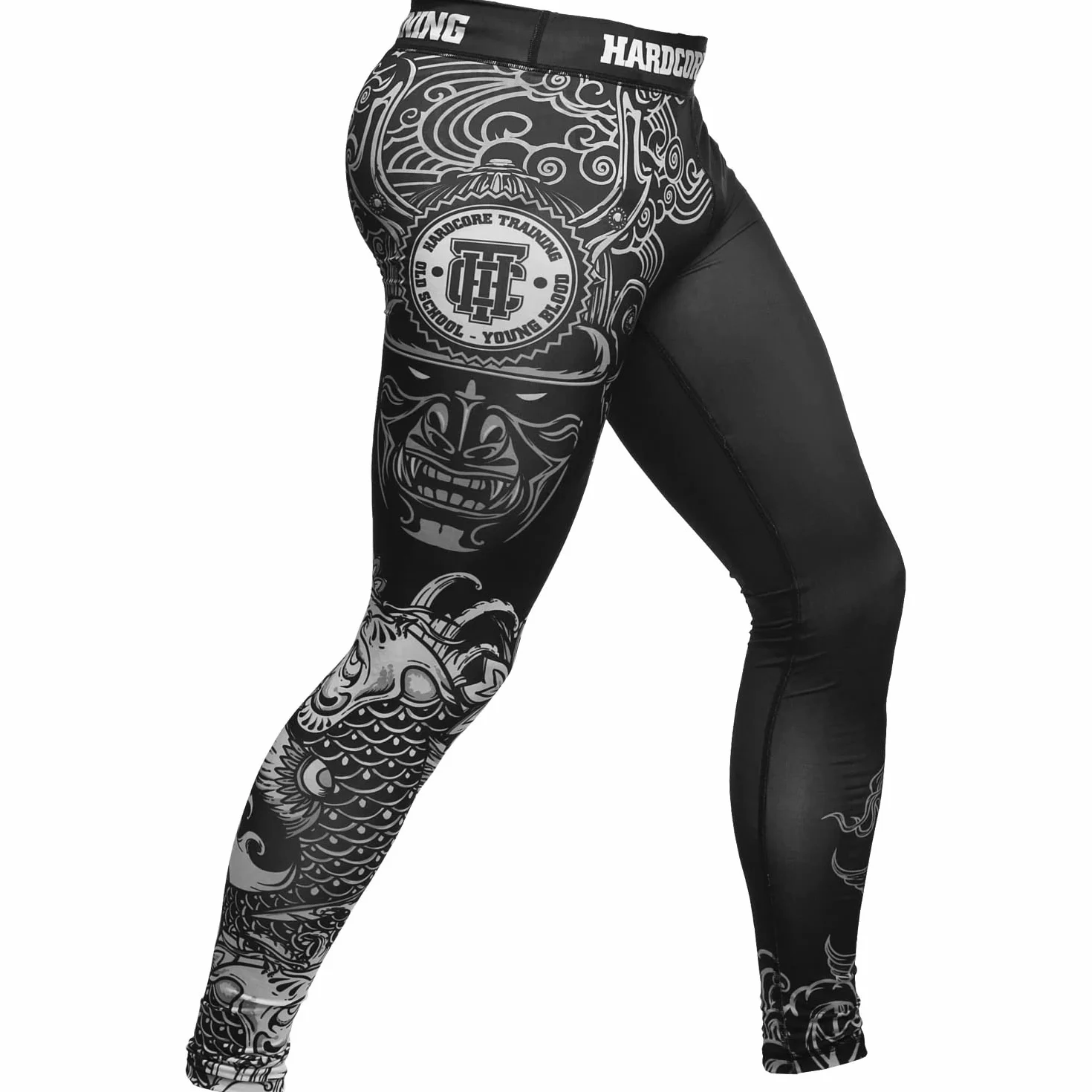 Hardcore Training Pantalones de Compresión Hombre Mallas Entrenamiento Artes Marciales Boxeo Correr MMA