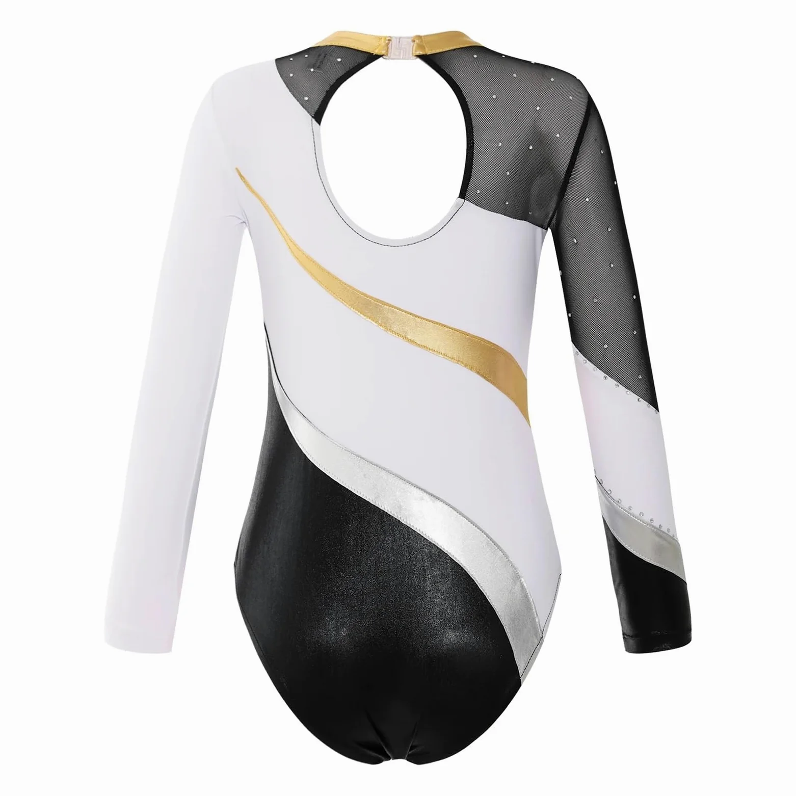 Maillot Gimnasia Ritmica niña Mallas de Baile de Ballet, Mono de Gimnasia for niñas, Mono de Patinaje de Retazos de Manga Larga, Ropa de Baile