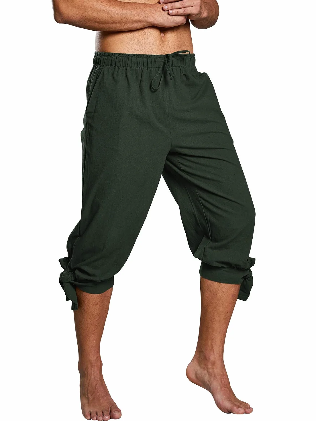 Runcati Pantalones cortos para hombre con cordones vikingos pirata medieval playa