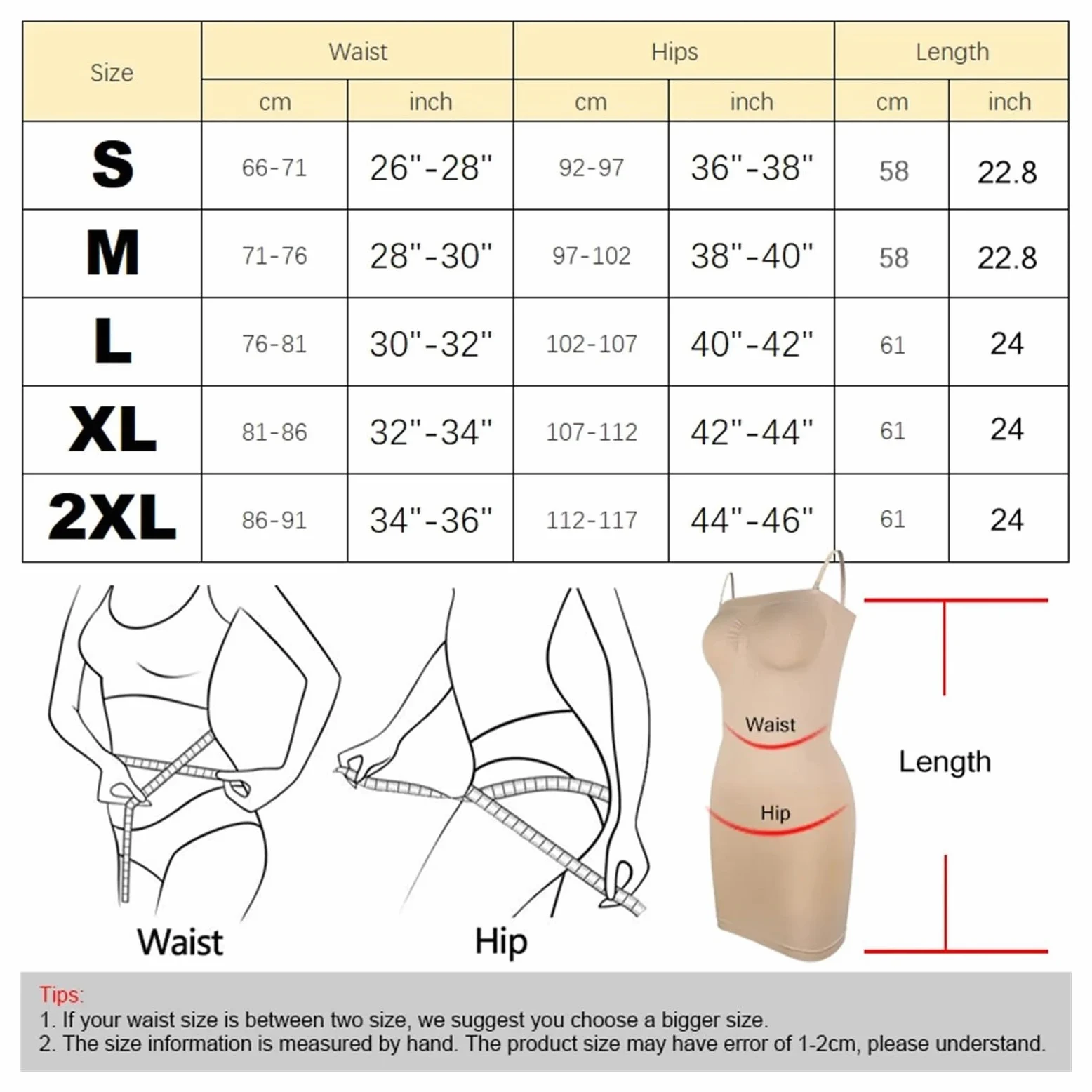 HLTYGWX Vestidos de Control Fajas sin Tirantes para Mujer Slips completos para Debajo de los Vestidos Contracción del Vientre Invisible Control de la Barriga Vestido Corporal Adelgazante (Beige, S)
