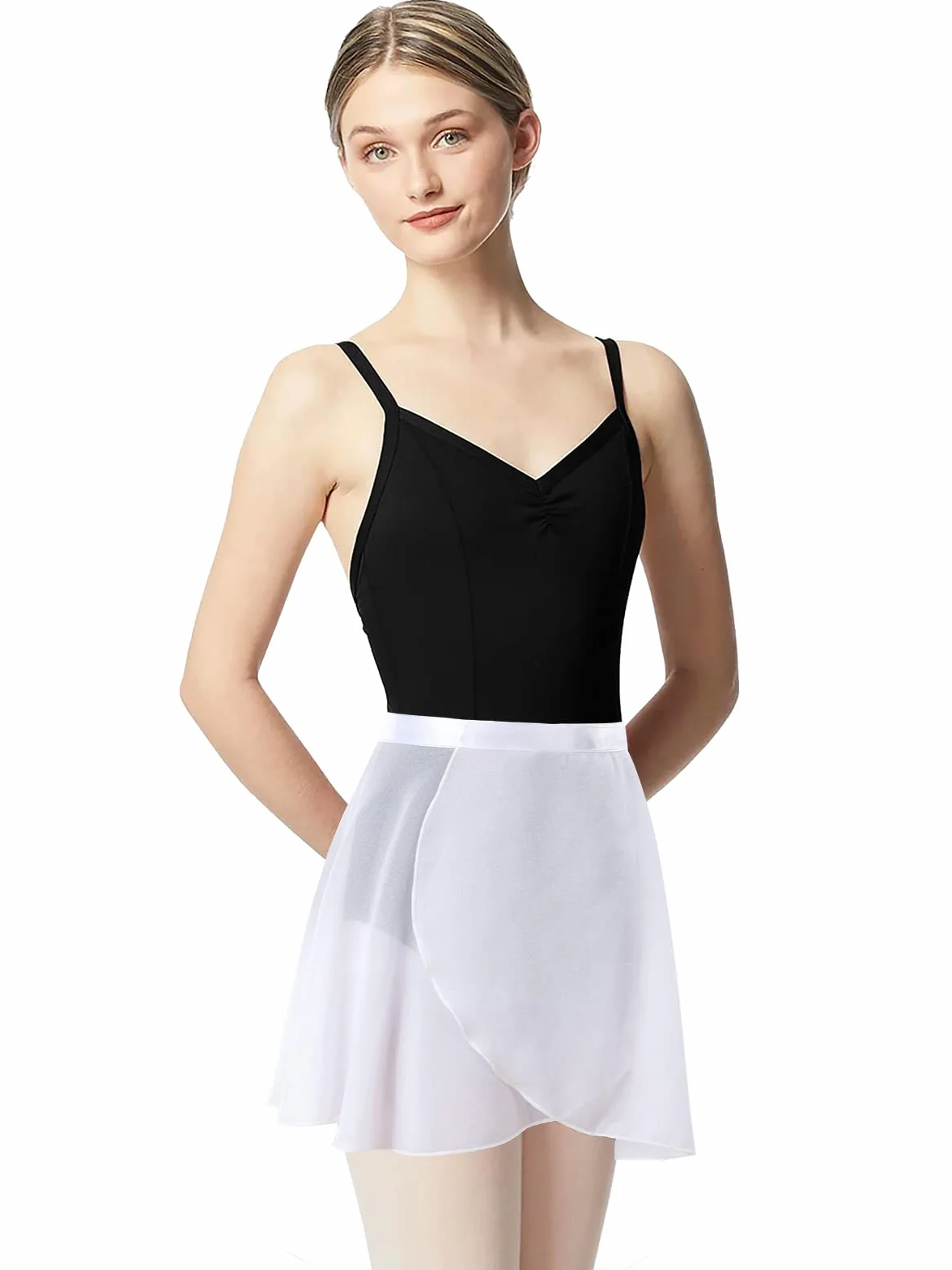 Faldas de Ballet Gasa Danza Patinaje Gimnasia Wrap Corbata Cintura Ajustable Niñas Mujeres Adultos