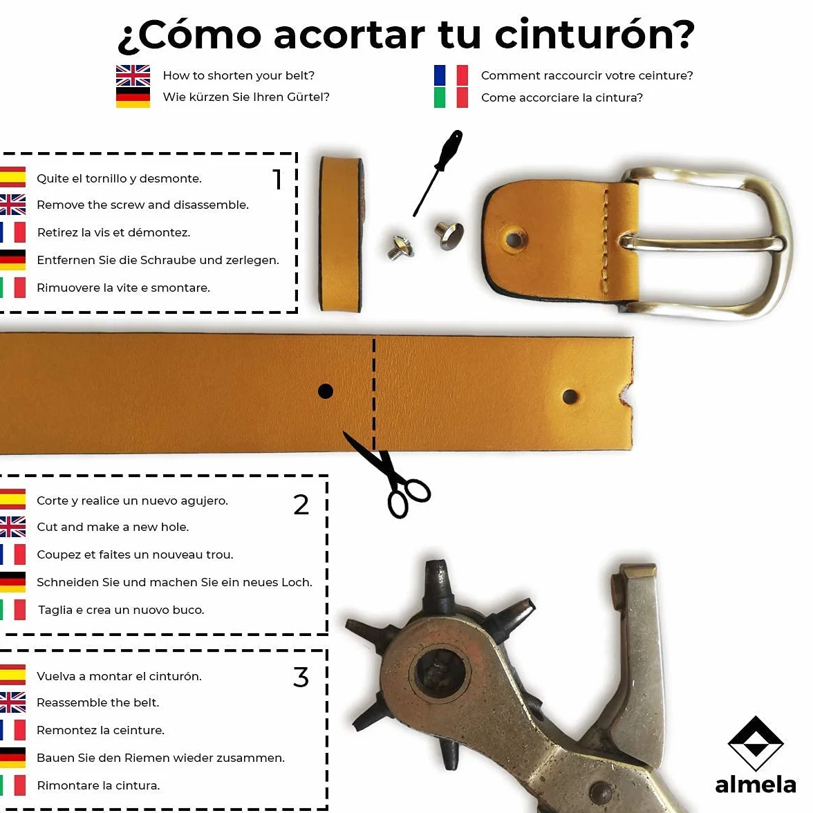 Cinturón niño Comunión Piel vacuna 2,5 cm Cuero 25mm Correas infantiles Child belt