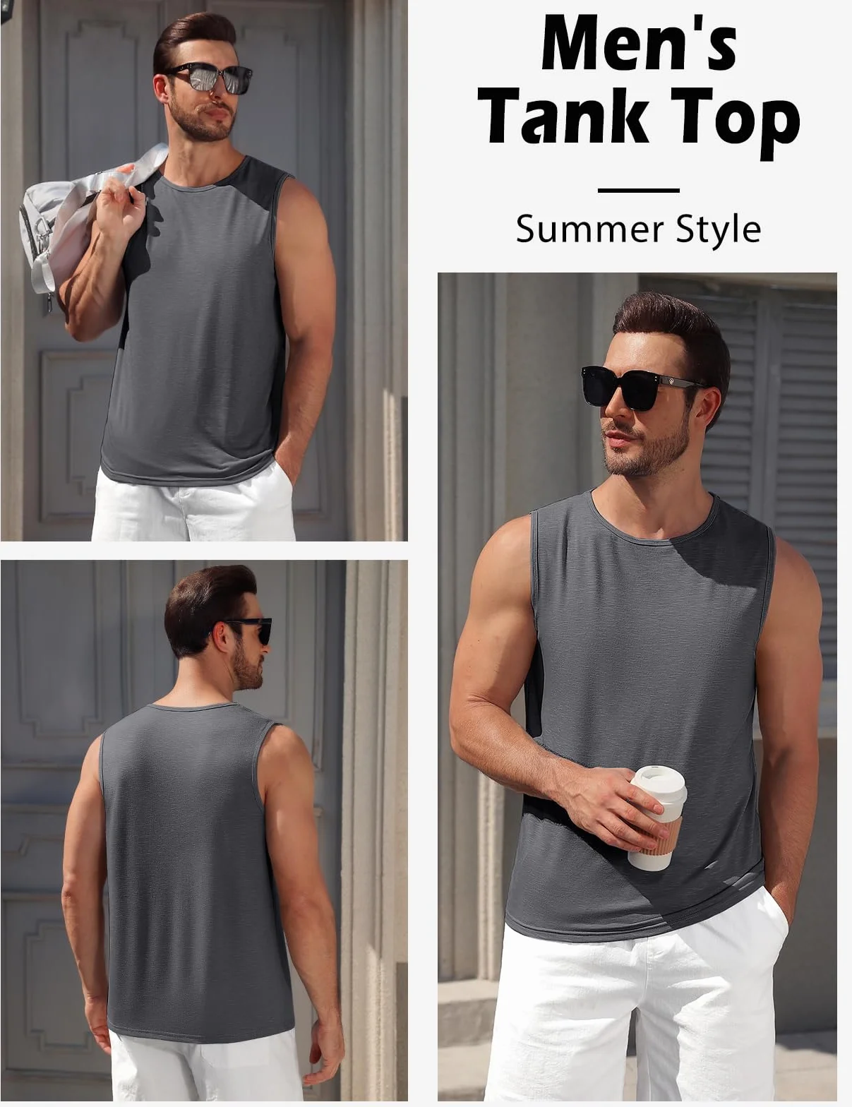 Lonya Camisetas Tirantes Hombre Tank Top Clásico sin Mangas Deportiva Fitness