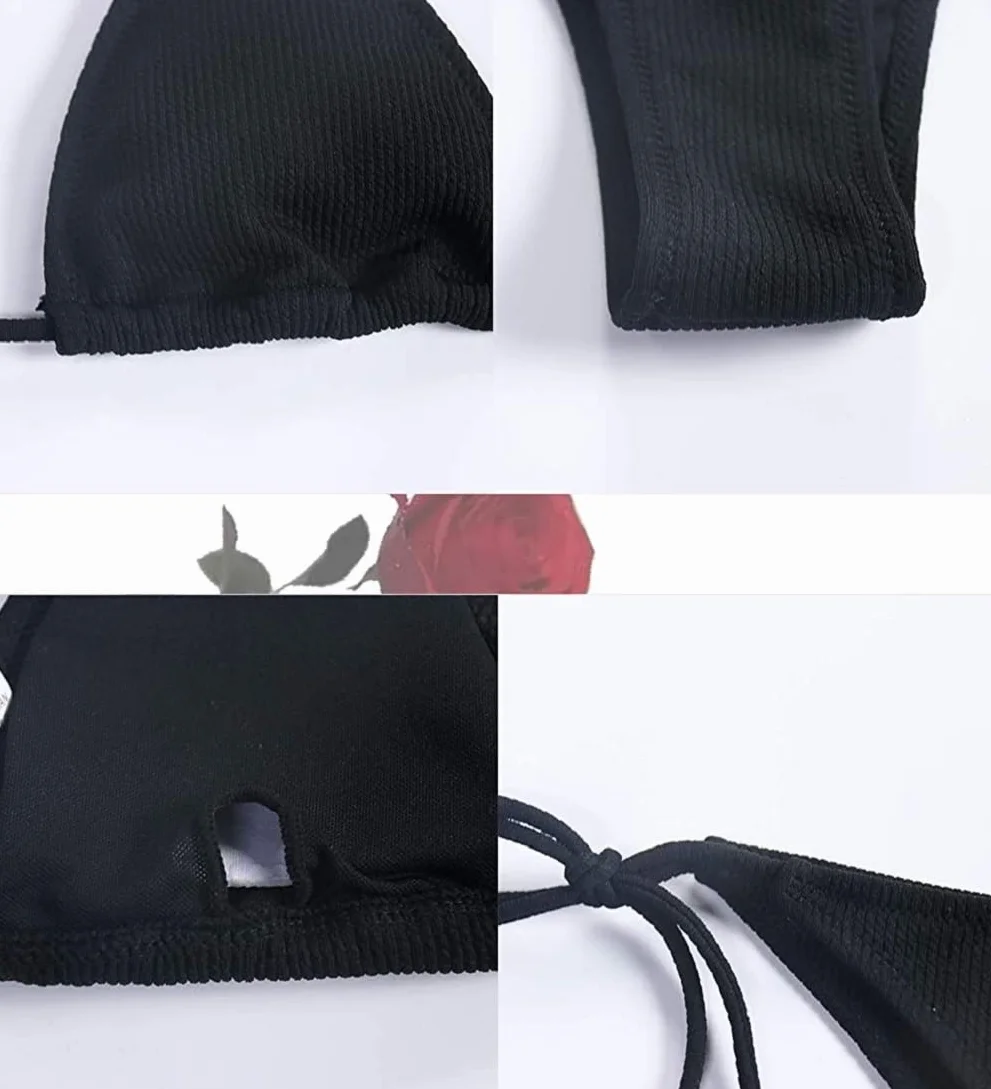 CheChury Mujer Bikini de Lazo Lateral Push Up Traje de Baño de Dos Piezas Triángulo Brasileño