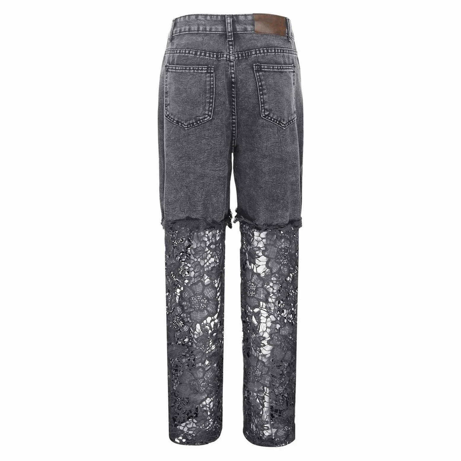 Pantalones De Verano Mujer Anchos, Pantalones Vaqueros Mujer Deporte, Ajustados EláSticos Cintura Alta con Ribete Encaje CóModos Y Calados Vacaciones Informales Pantalón Deportivo Pantalon