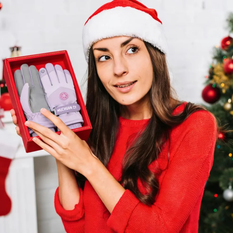 Guantes de Esquí Impermeables Térmicos para Pantalla Táctil Mujer Invierno