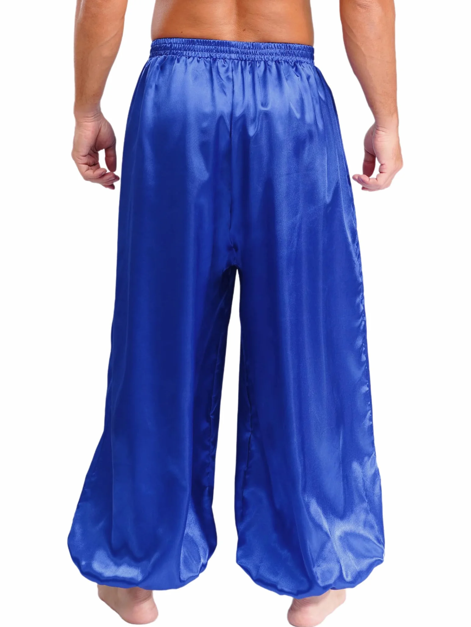 Pantalones De Harén Para Hombres Disfraz De Príncipe Árabe Satén Holgados