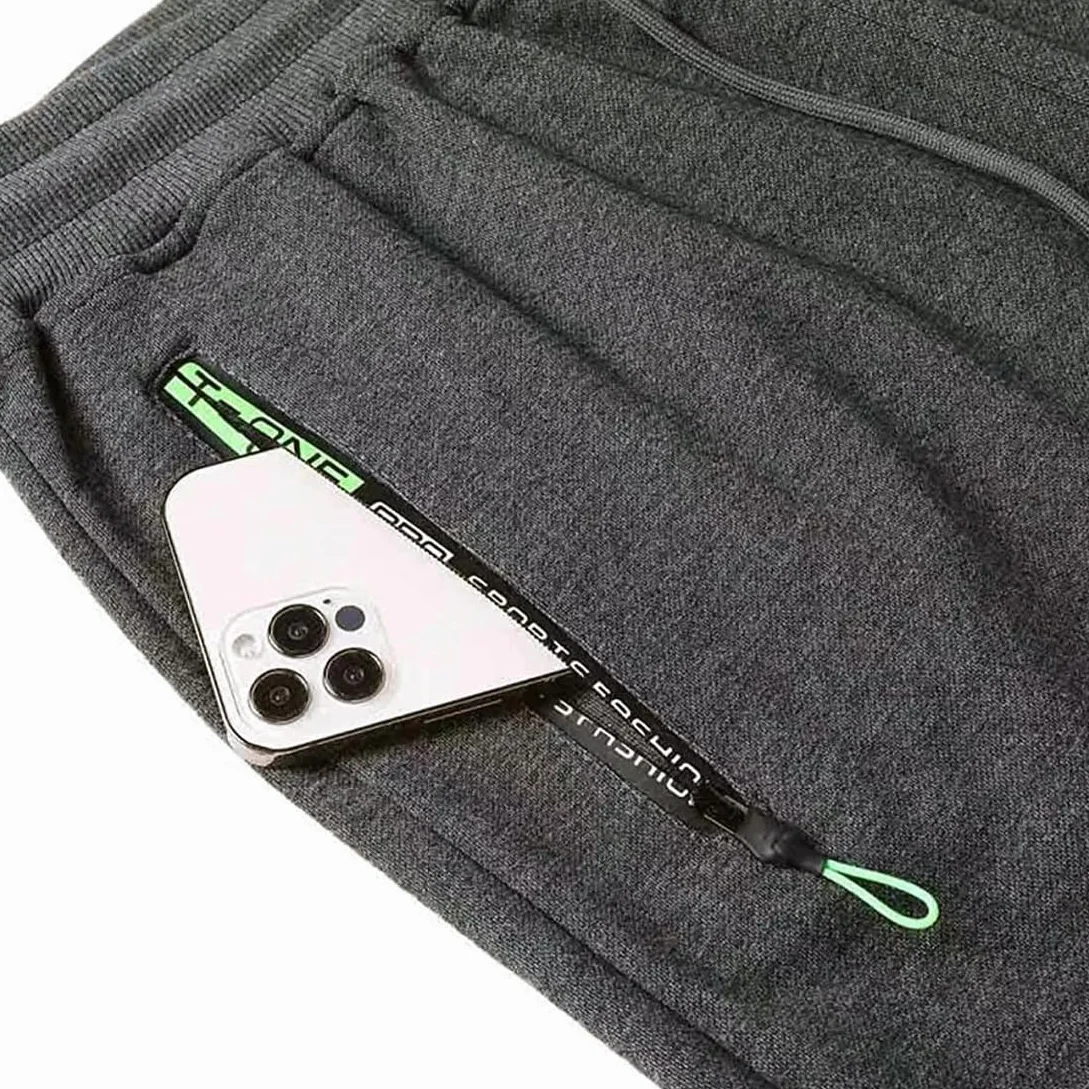 ZOXOZ Pantalones Cortos para Hombre Deporte Cremallera Algodon Shorts
