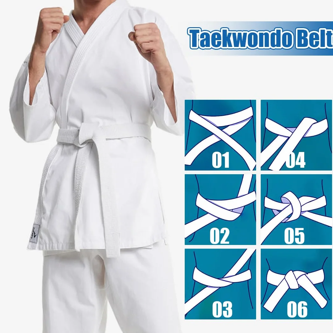 Cinturón de Judo Profesional 180 cm para Niños y Adultos - Blanco