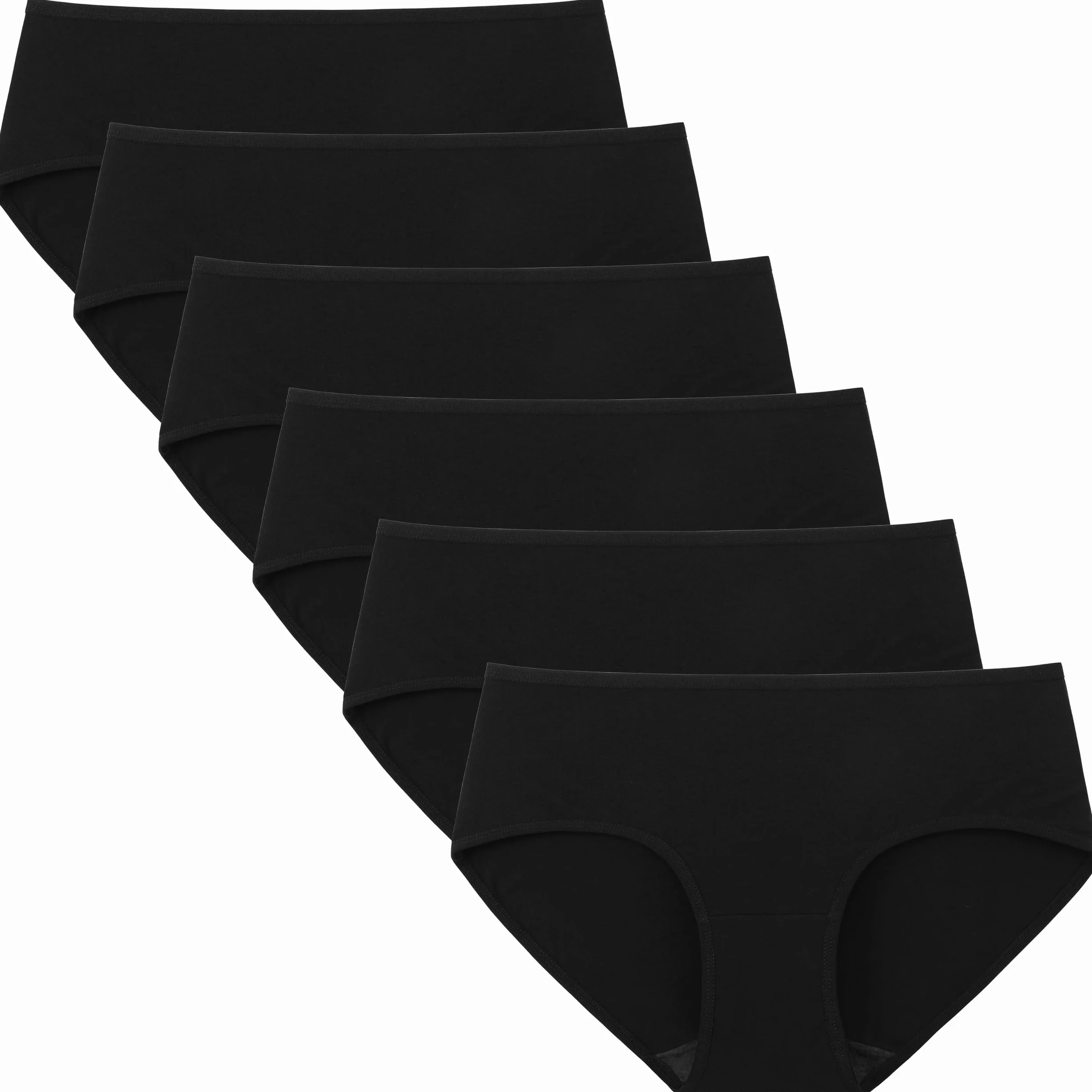 INNERSY Bragas Mujer Algodón Elástico Culotte Cintura Media Pack de 6