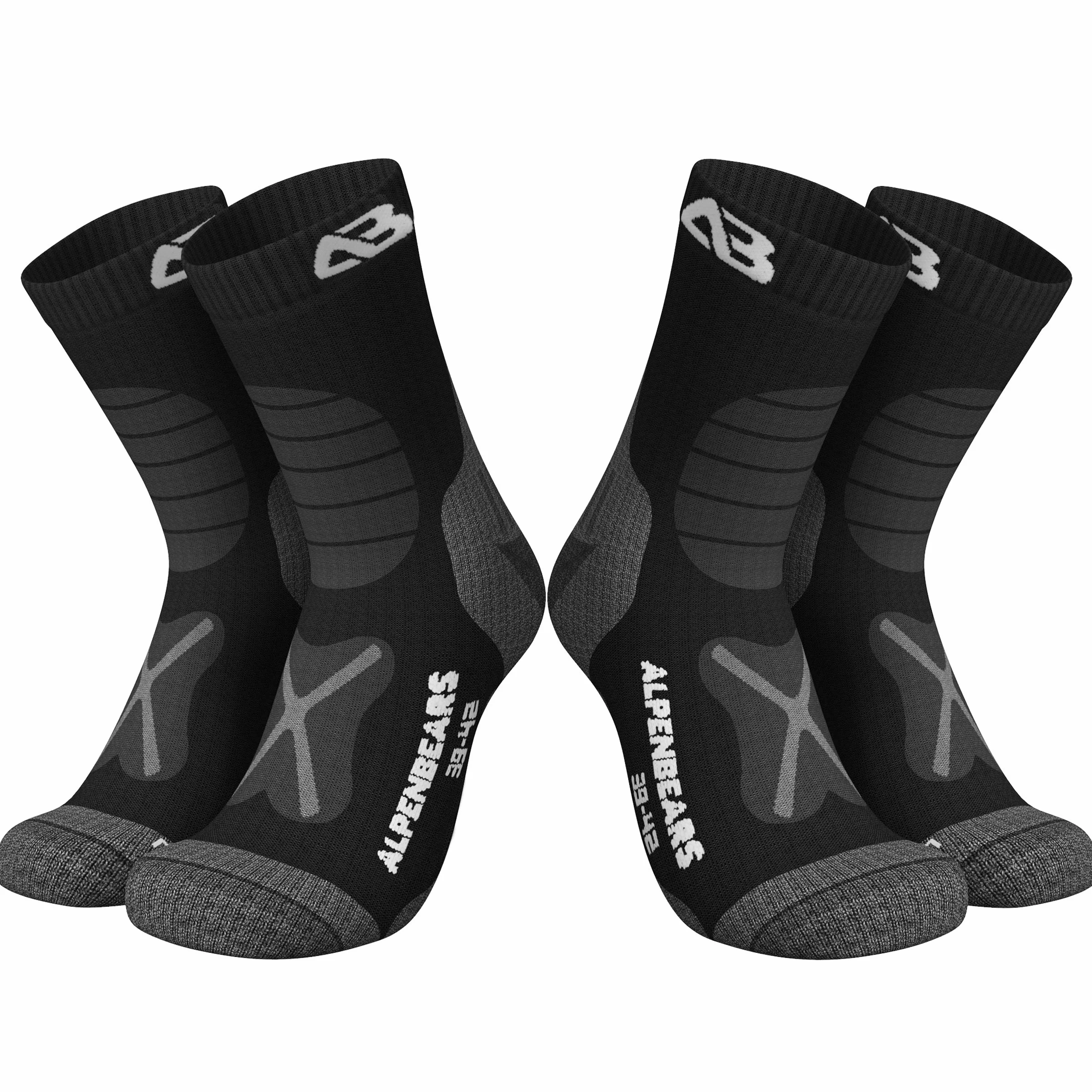Calcetines de senderismo de lana merina pack de 2 pares para mujer hombre y niño