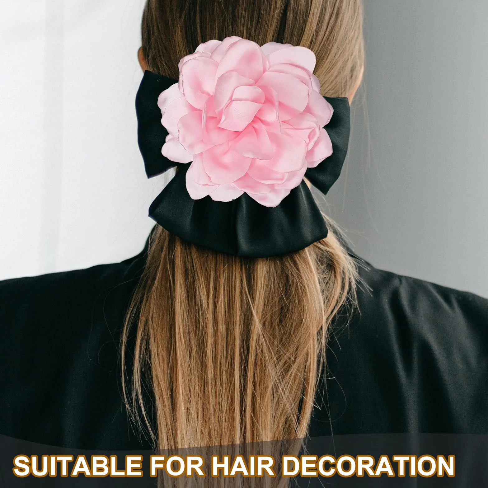 PATIKIL Flor Broche de Seda Satén Peonía Pinza de Pelo Clip Grande Solapa Accesorio para Mujer Boda Fiesta