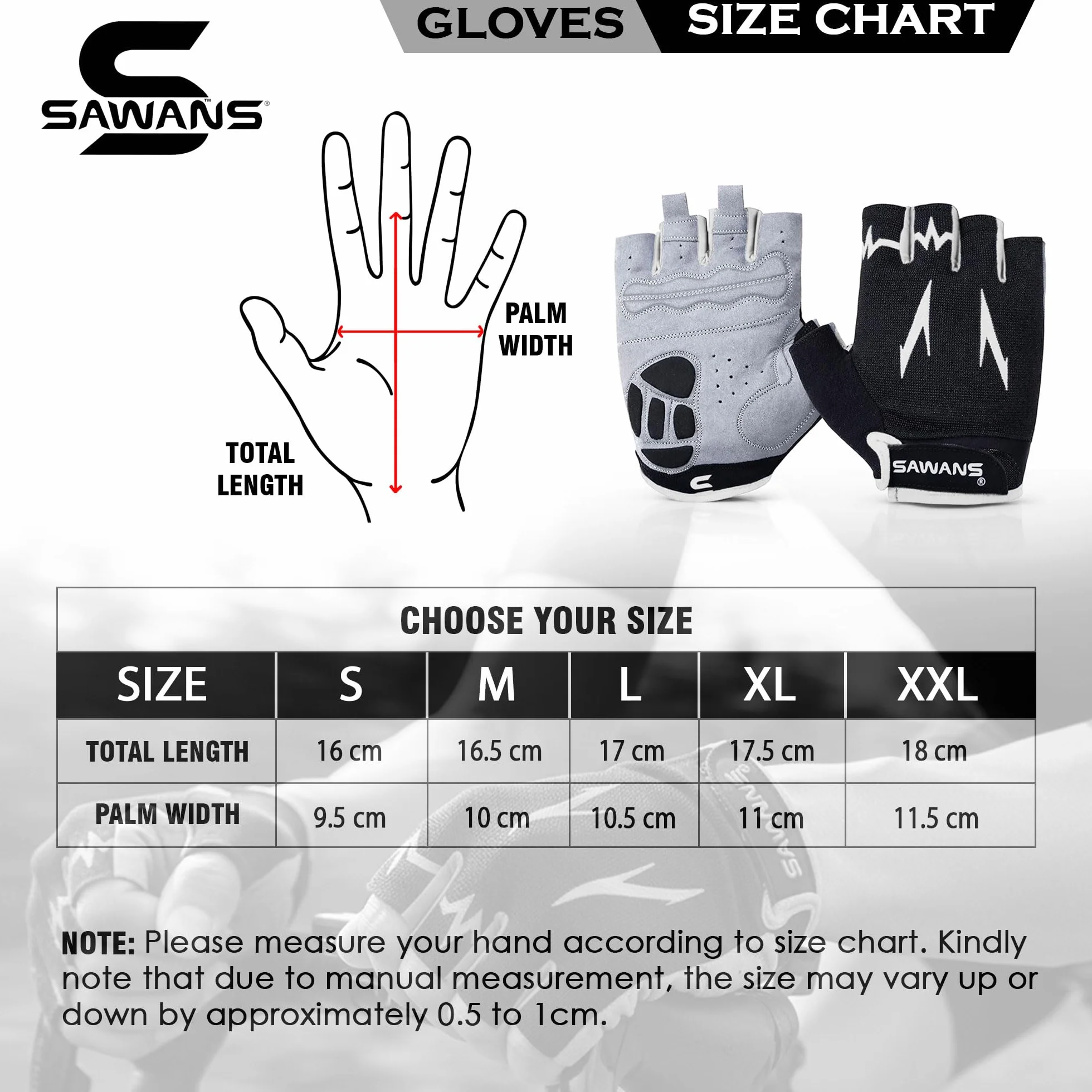 SAWANS Guantes de Ciclismo Medio Dedo Antideslizantes Transpirables para Bicicleta de Montaña