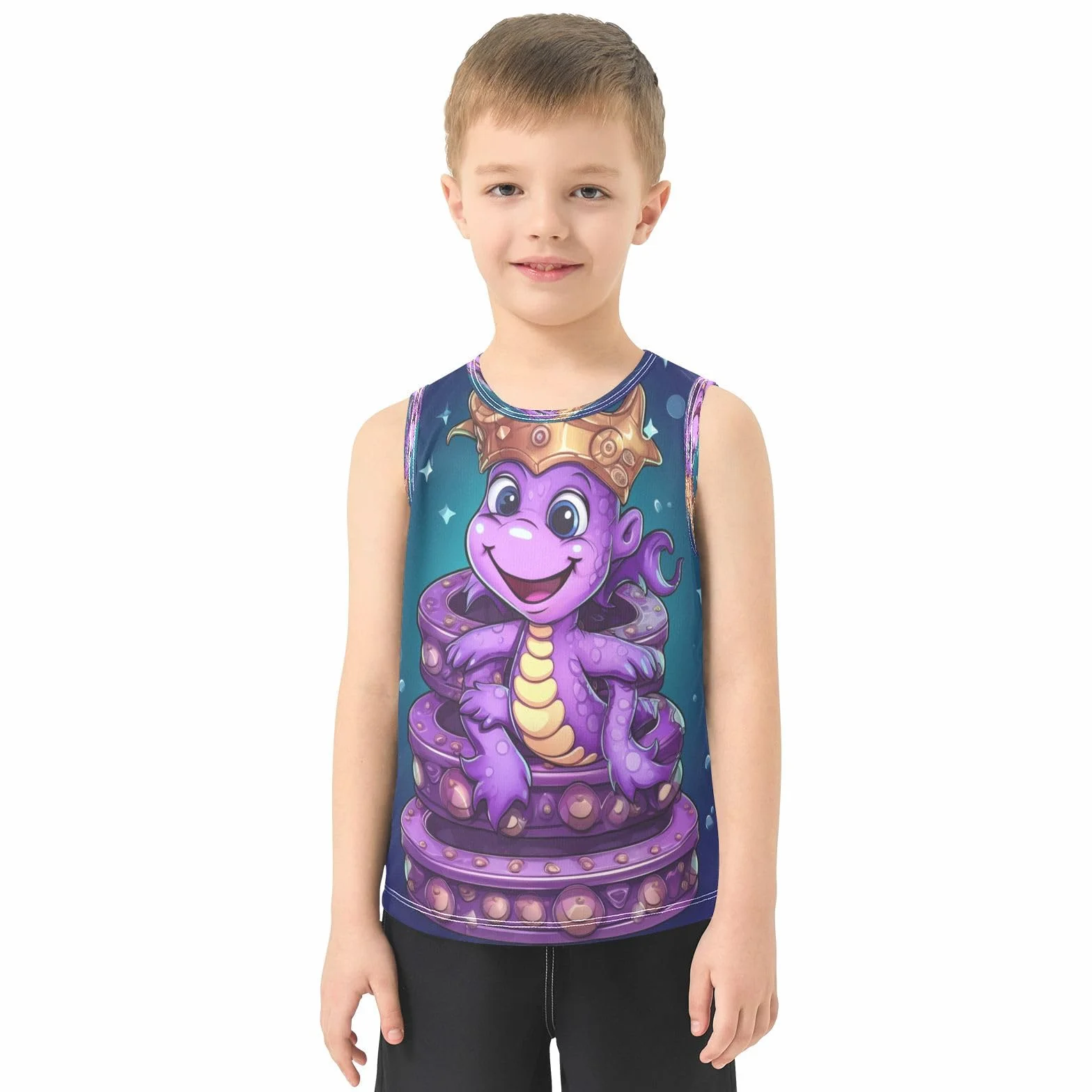 Lindo Doodle Animal Caballito De Mar Camisetas Sin Mangas Tipo Tank Top para Niños Jóvenes Ideales para Actividades Deportivas