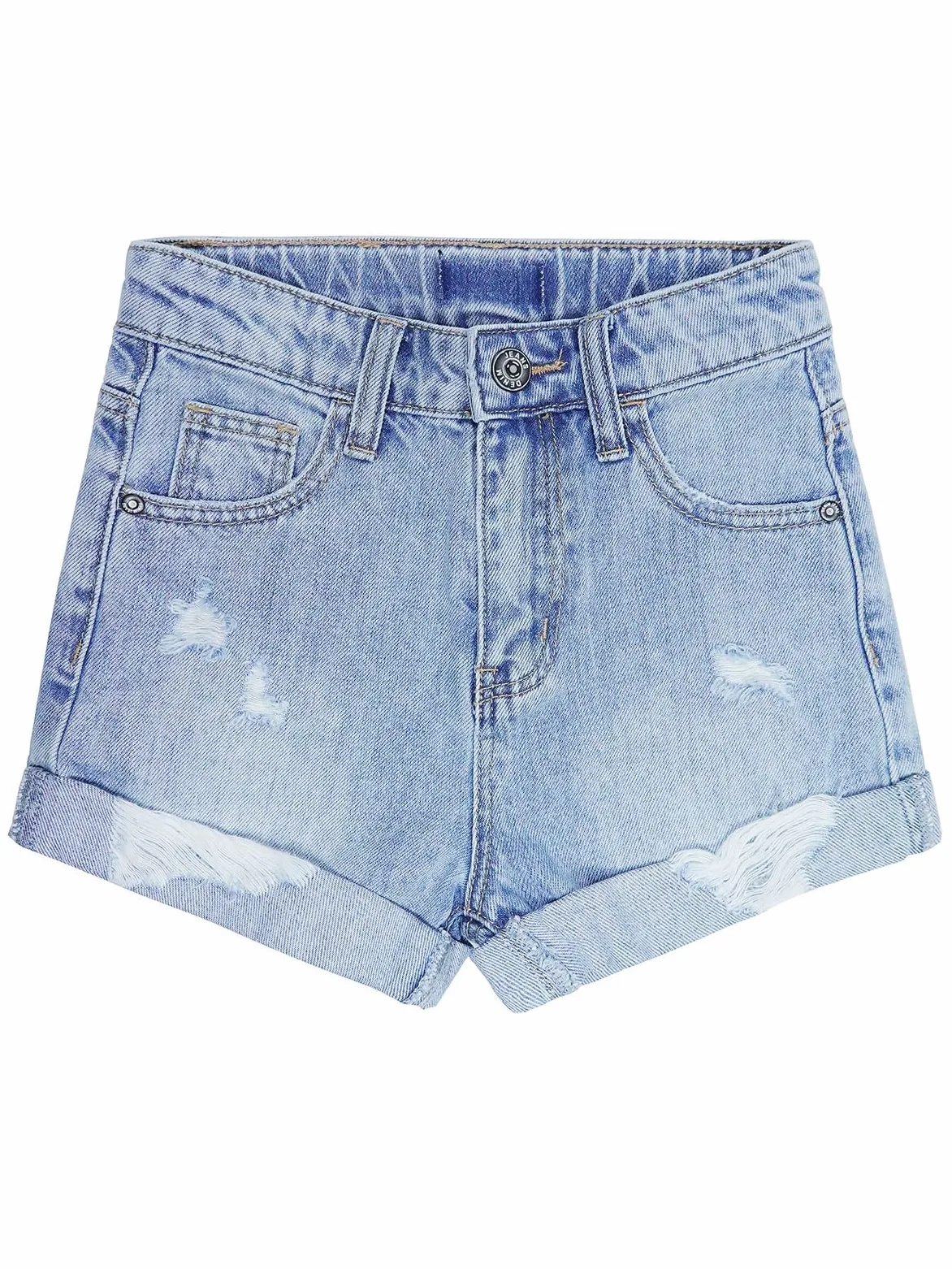 KIDSCOOL SPACE Baby Little Girls Boys Jeans Shorts,Ripped Frayed Raw Hem Diseño Simple Cute Summer Denim Pants