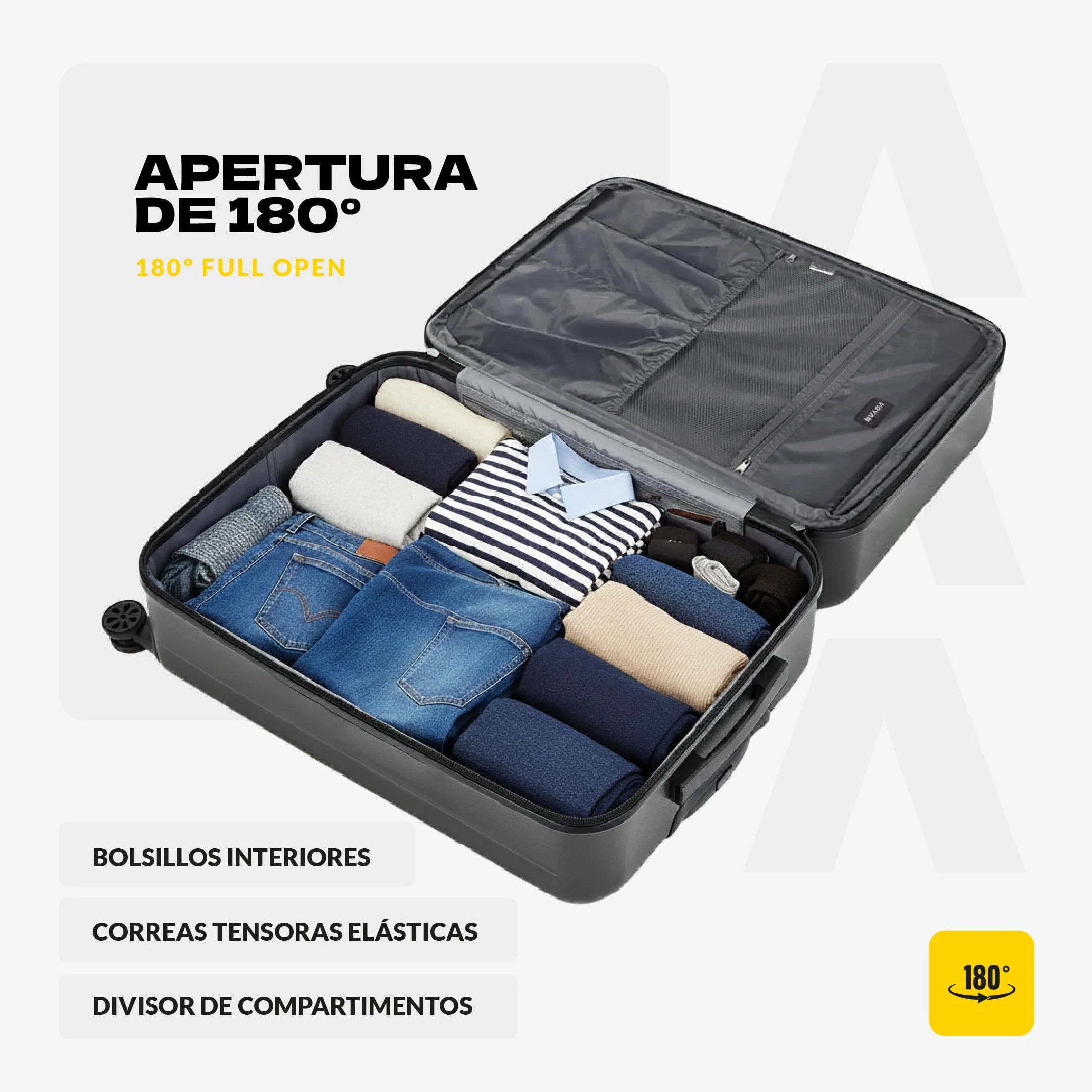 VOYAN Maleta Grande 23kg SDR Gris 68x46x28 Expandible, Trolley Rigido ABS Ligero 4 Ruedas 360°