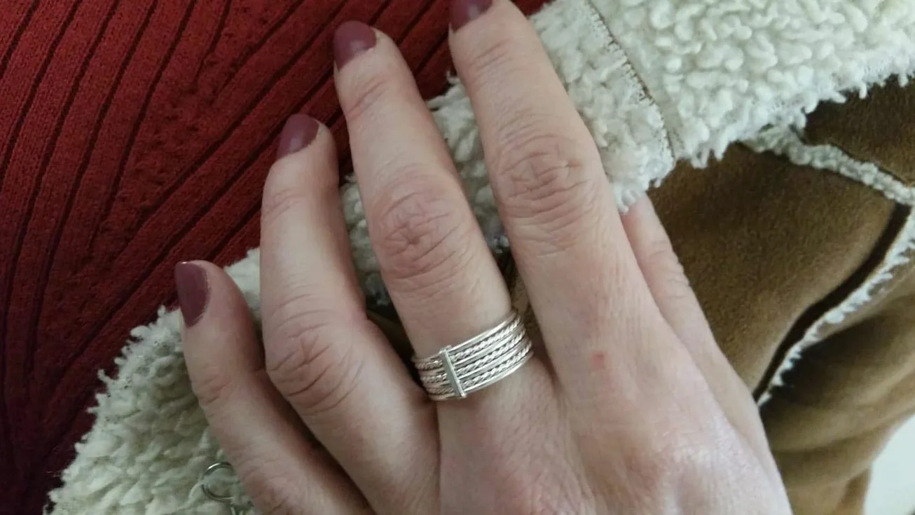 Anillo semanario de Plata de Ley 925 Talla 19 la Sortija para la Mujer Elegante